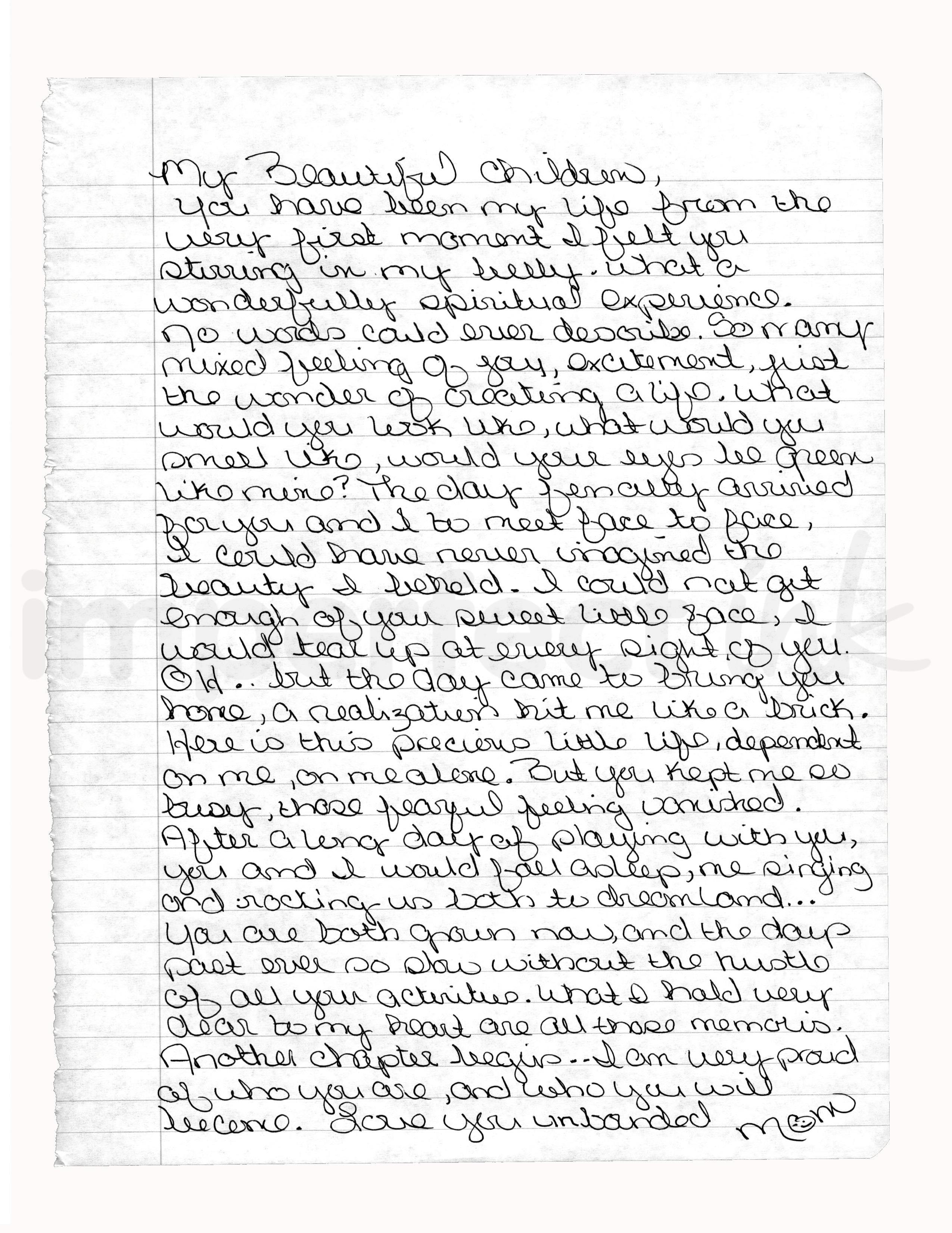 Handwritten letter thumbnail