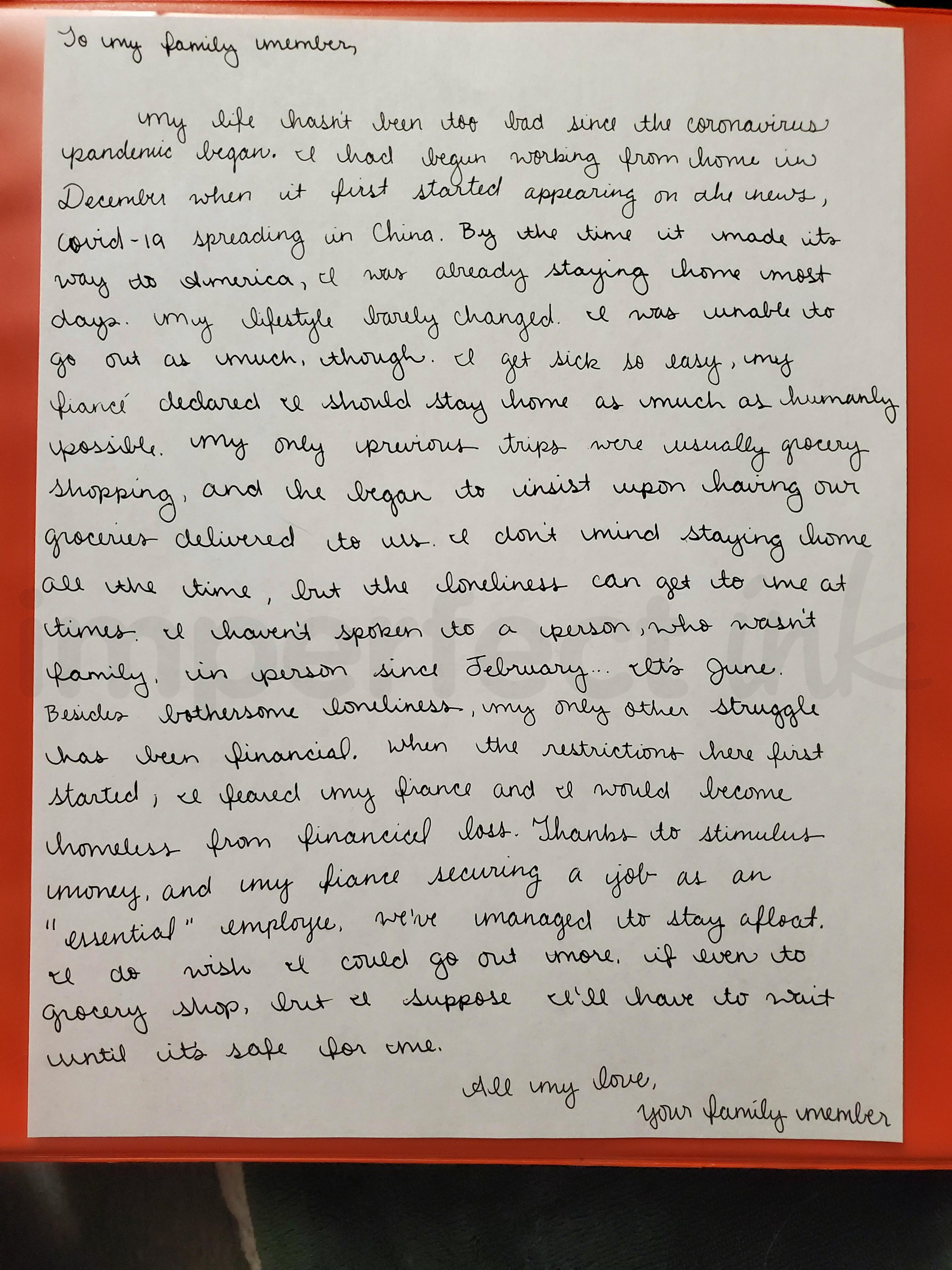 Handwritten letter thumbnail