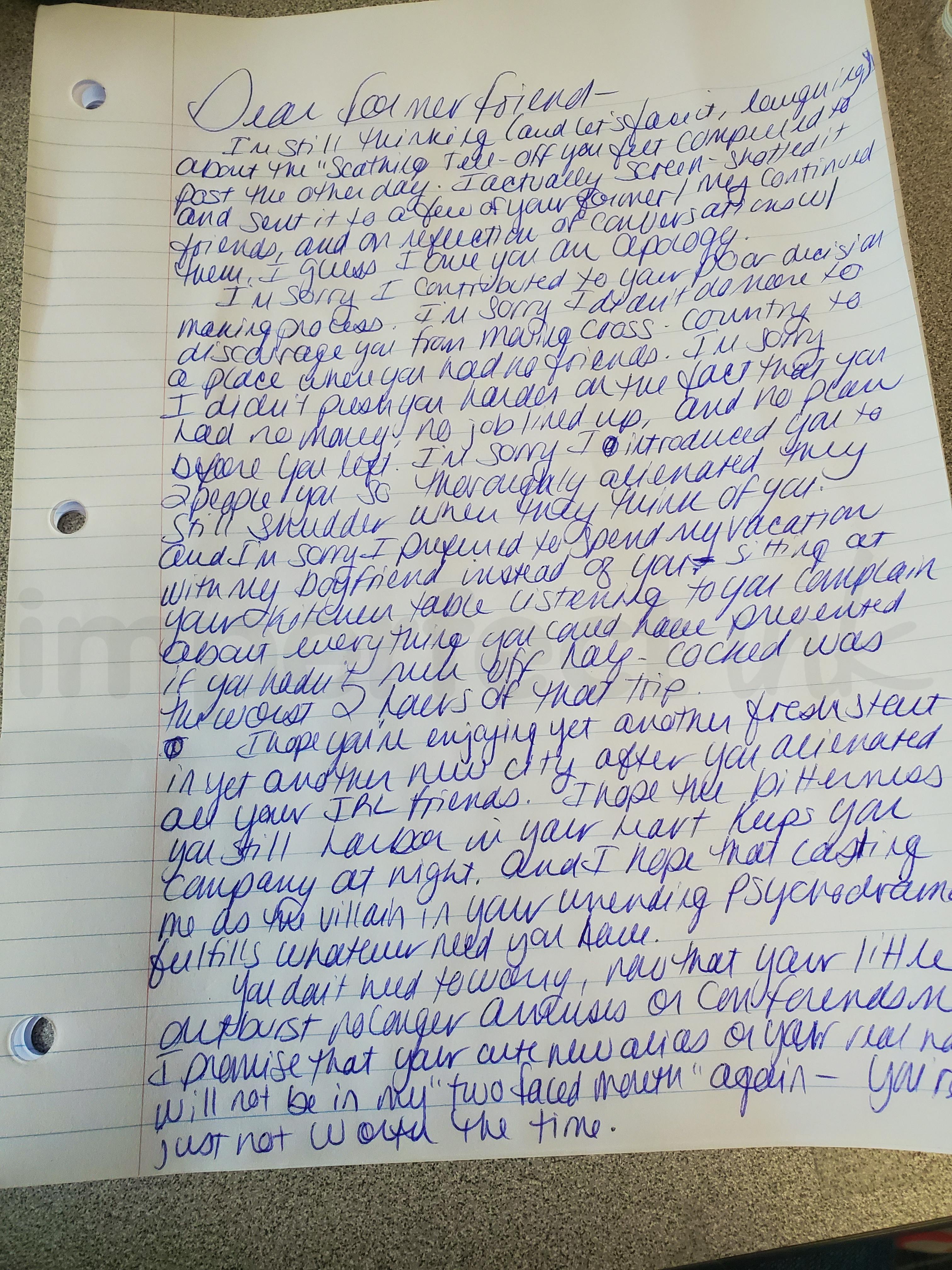 Handwritten letter thumbnail