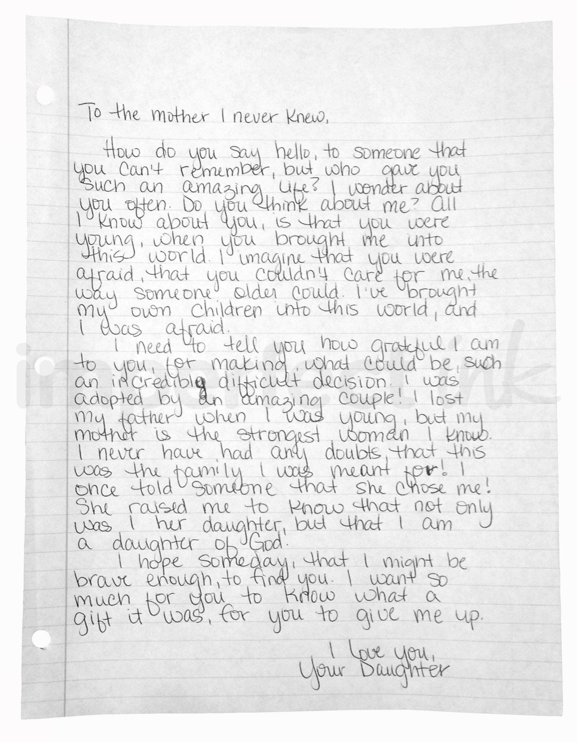 Handwritten letter thumbnail