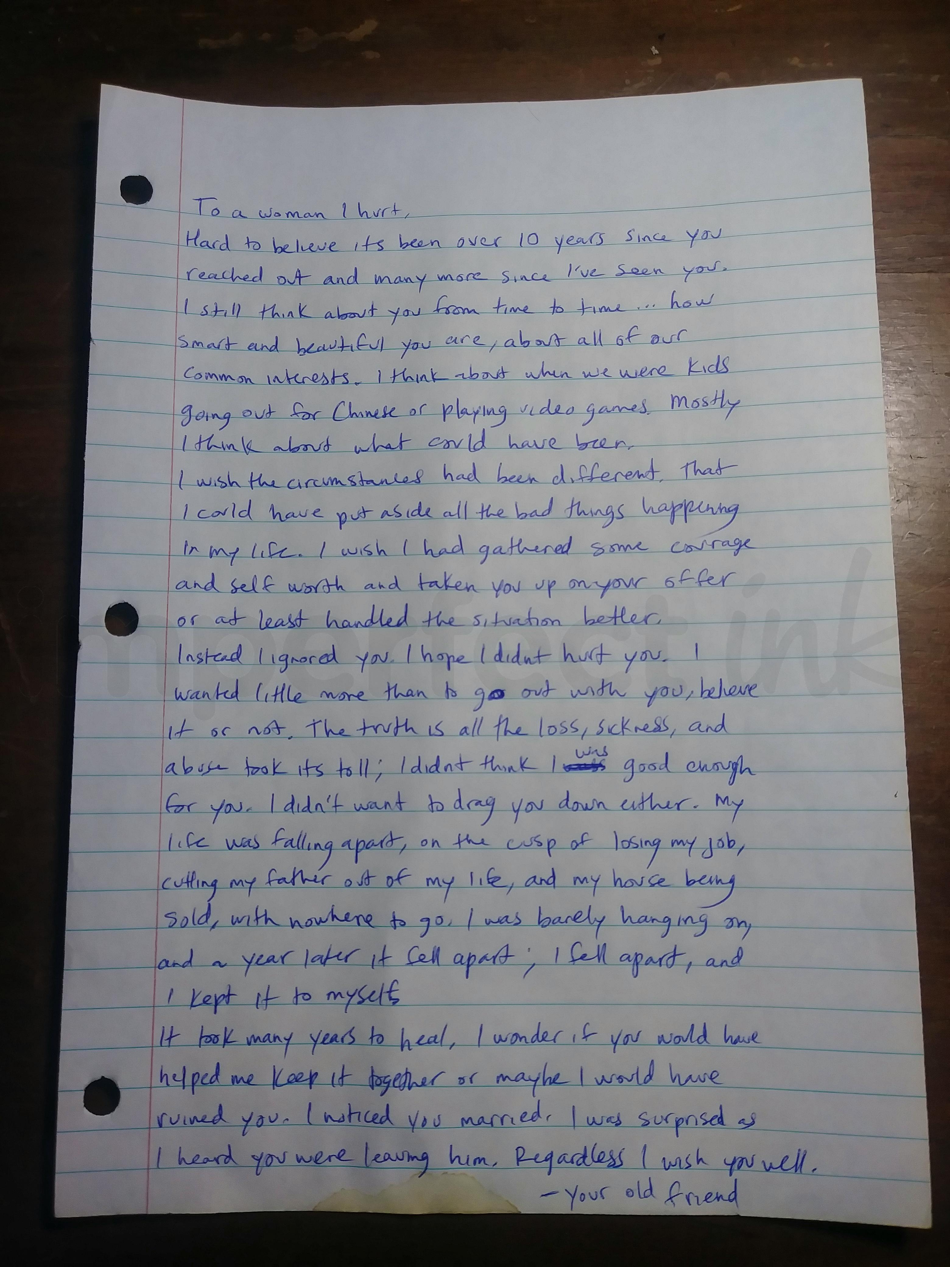 Handwritten letter thumbnail