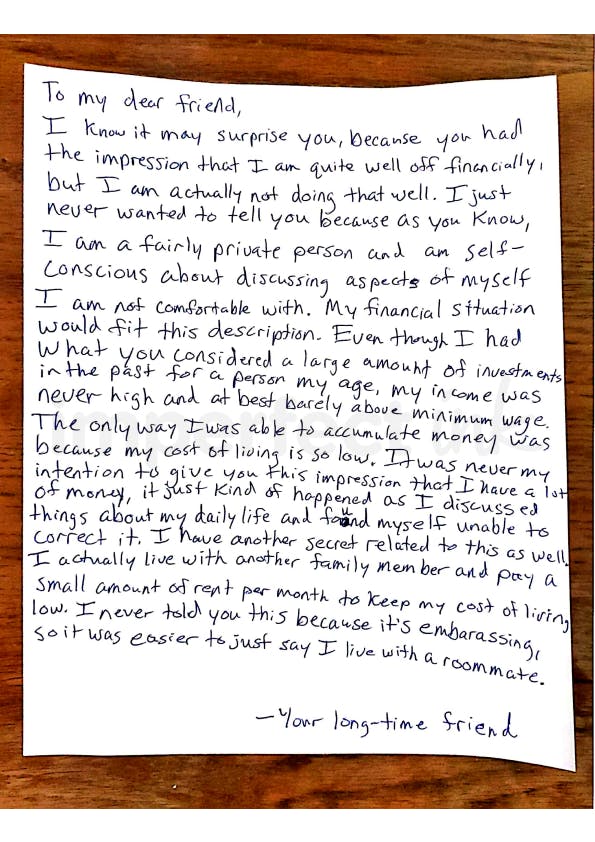 Handwritten letter thumbnail