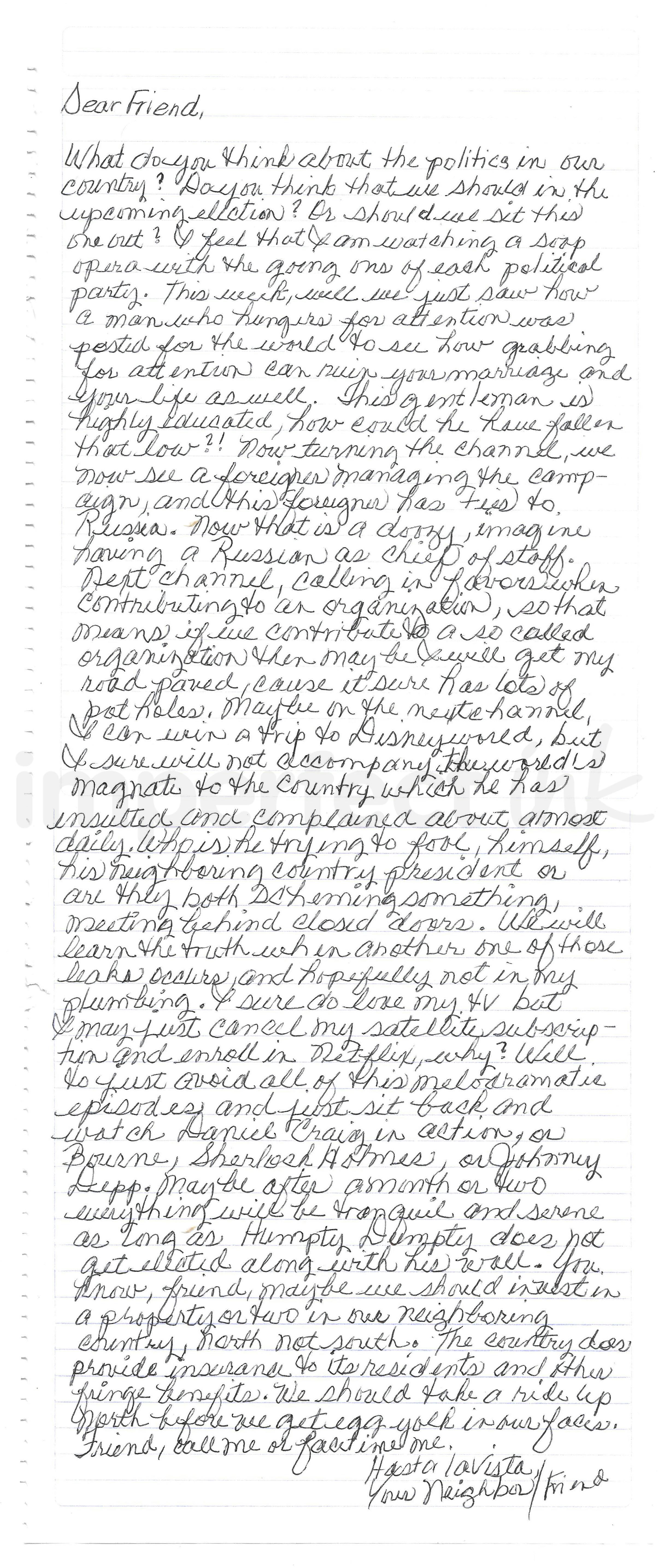 Handwritten letter thumbnail