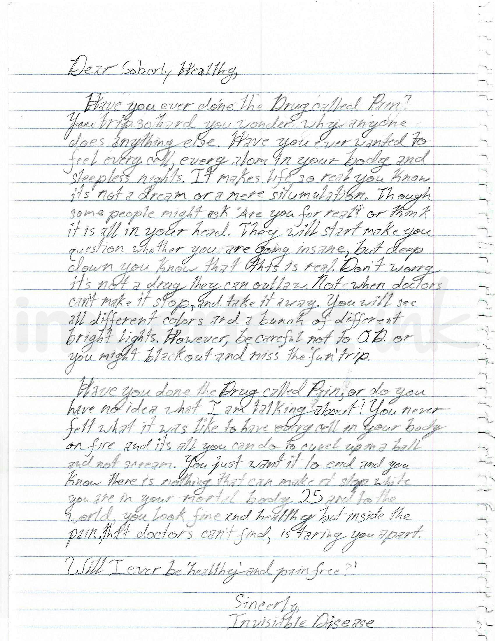 Handwritten letter thumbnail