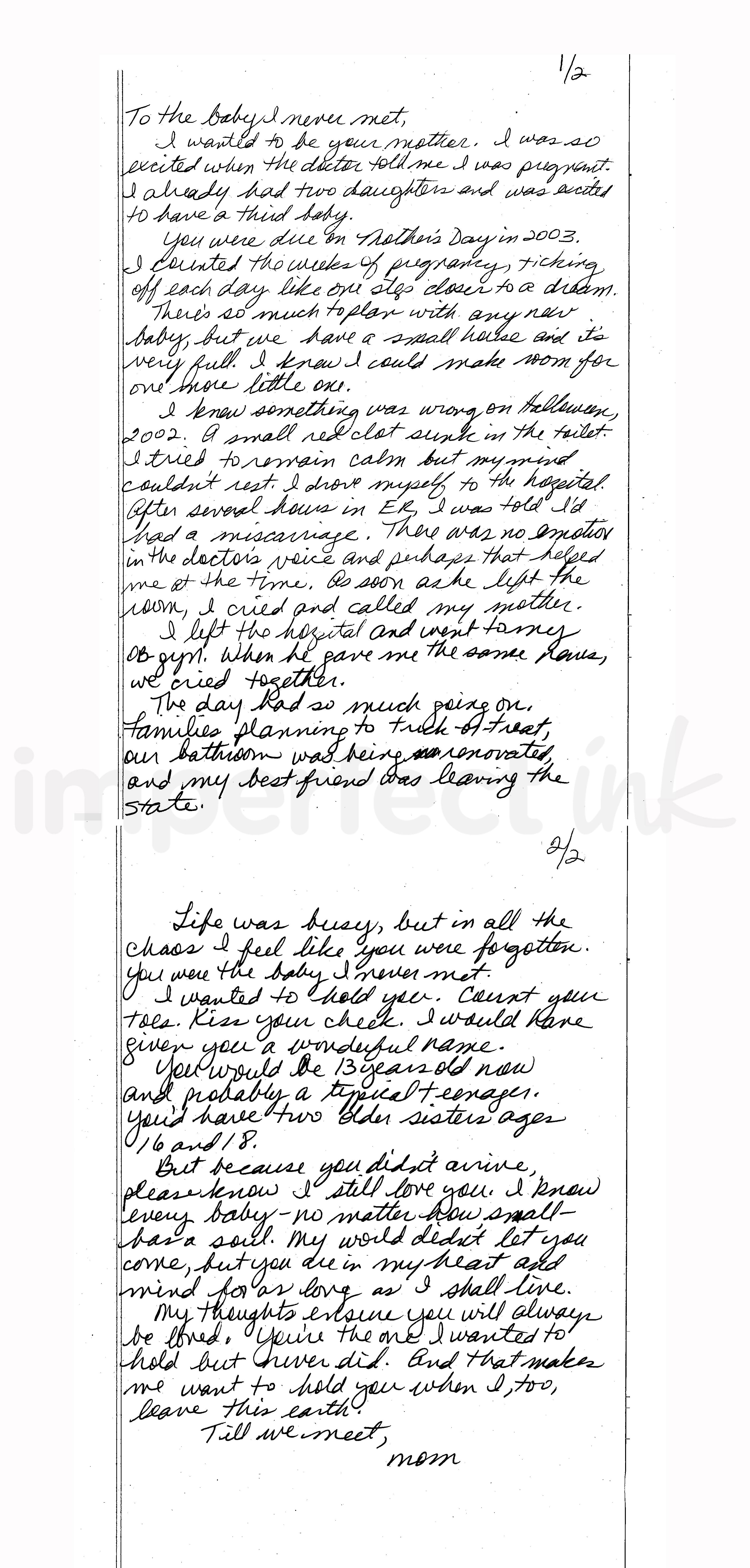 Handwritten letter thumbnail