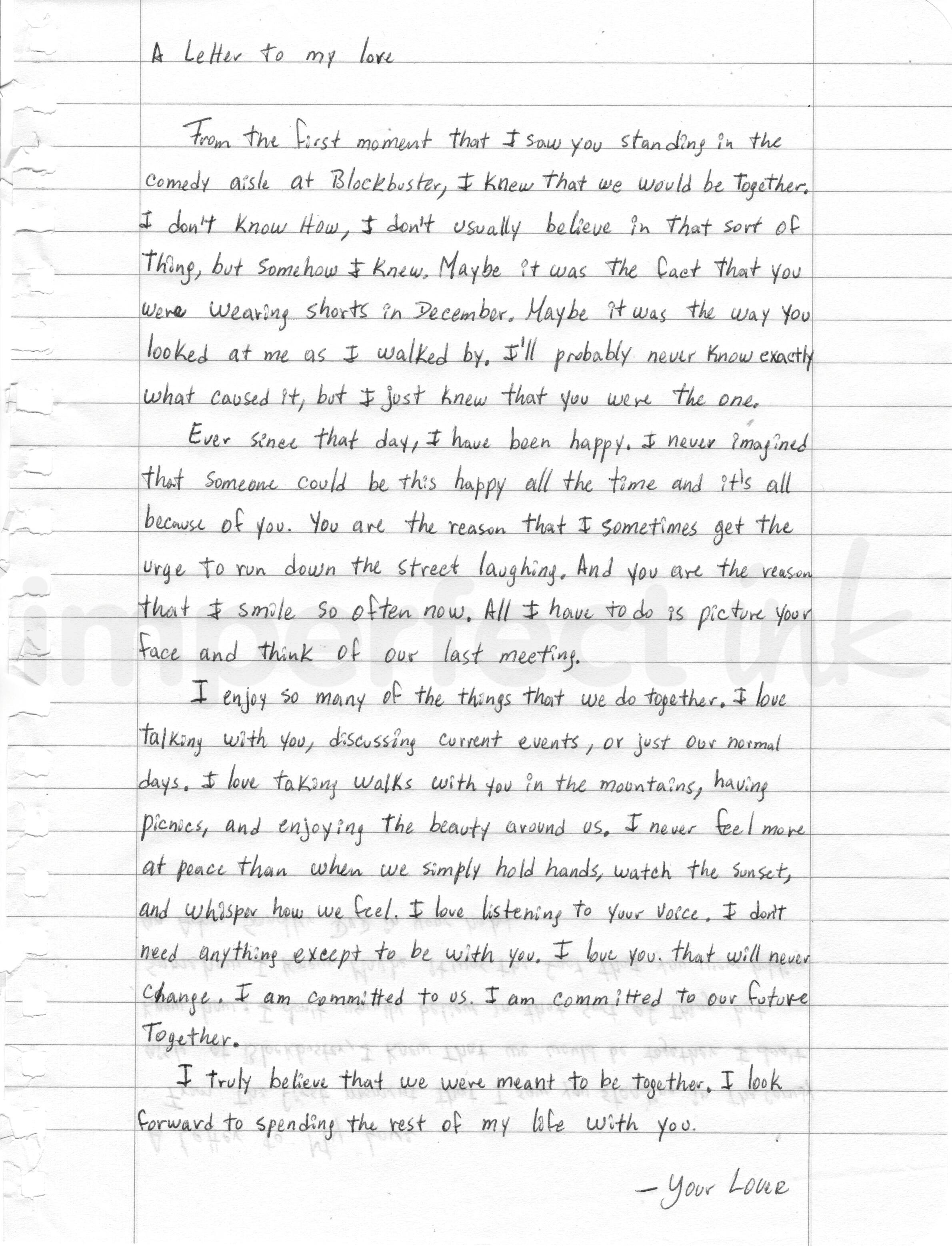 Handwritten letter thumbnail