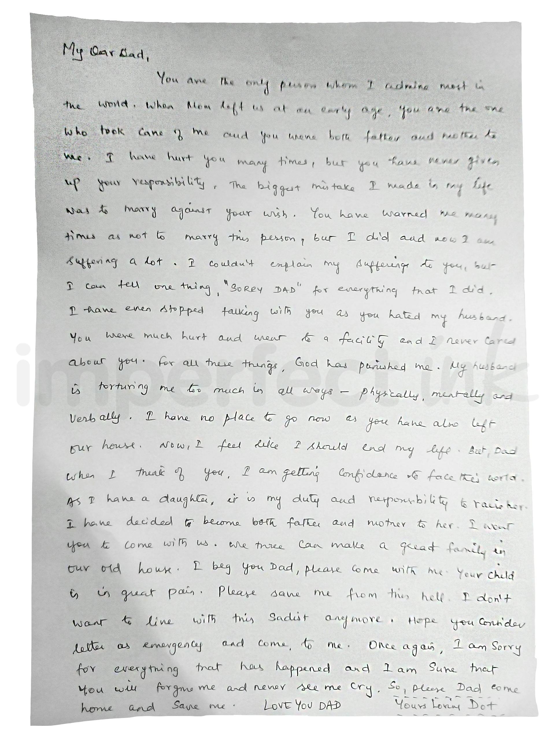 Handwritten letter thumbnail