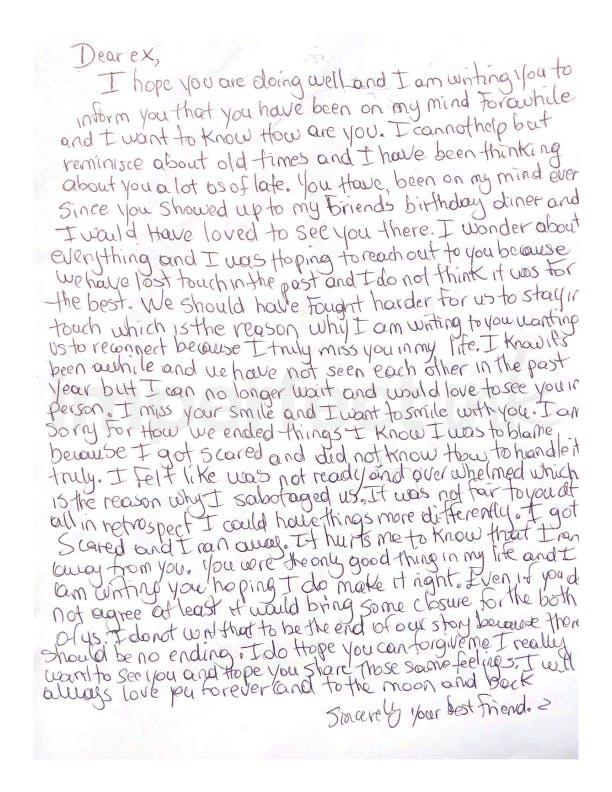 Handwritten letter thumbnail