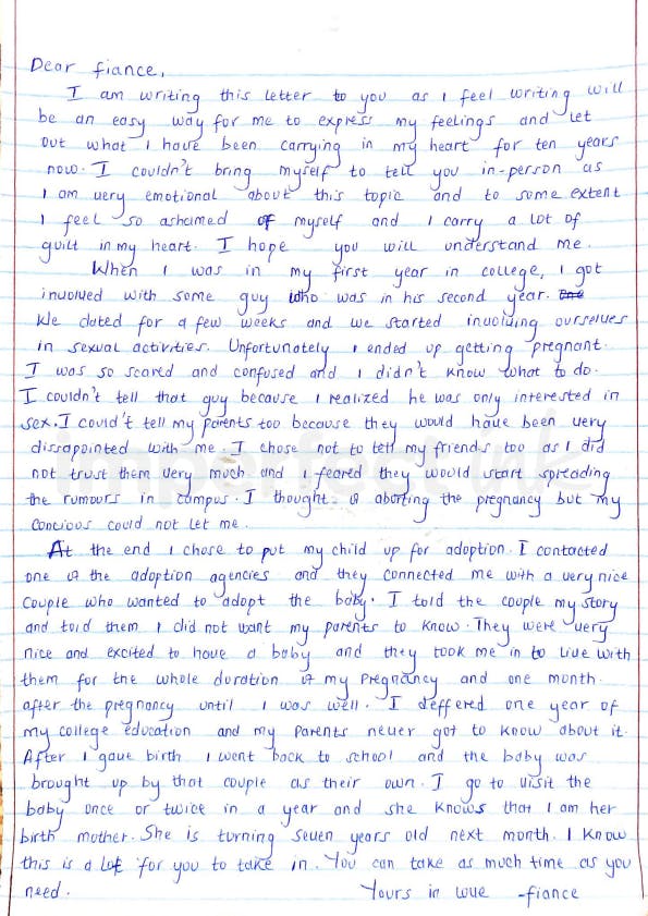 Handwritten letter thumbnail