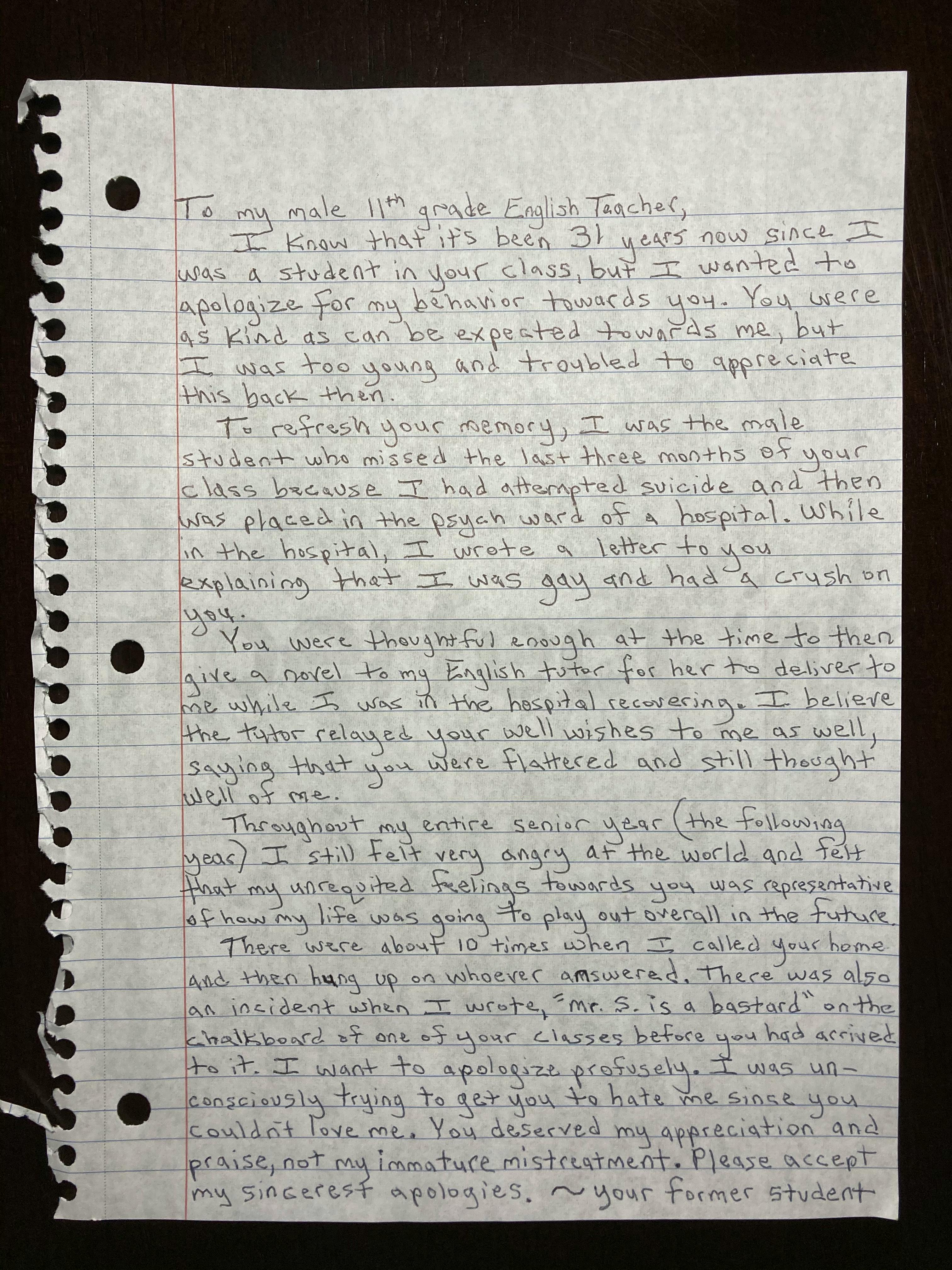 Handwritten letter thumbnail