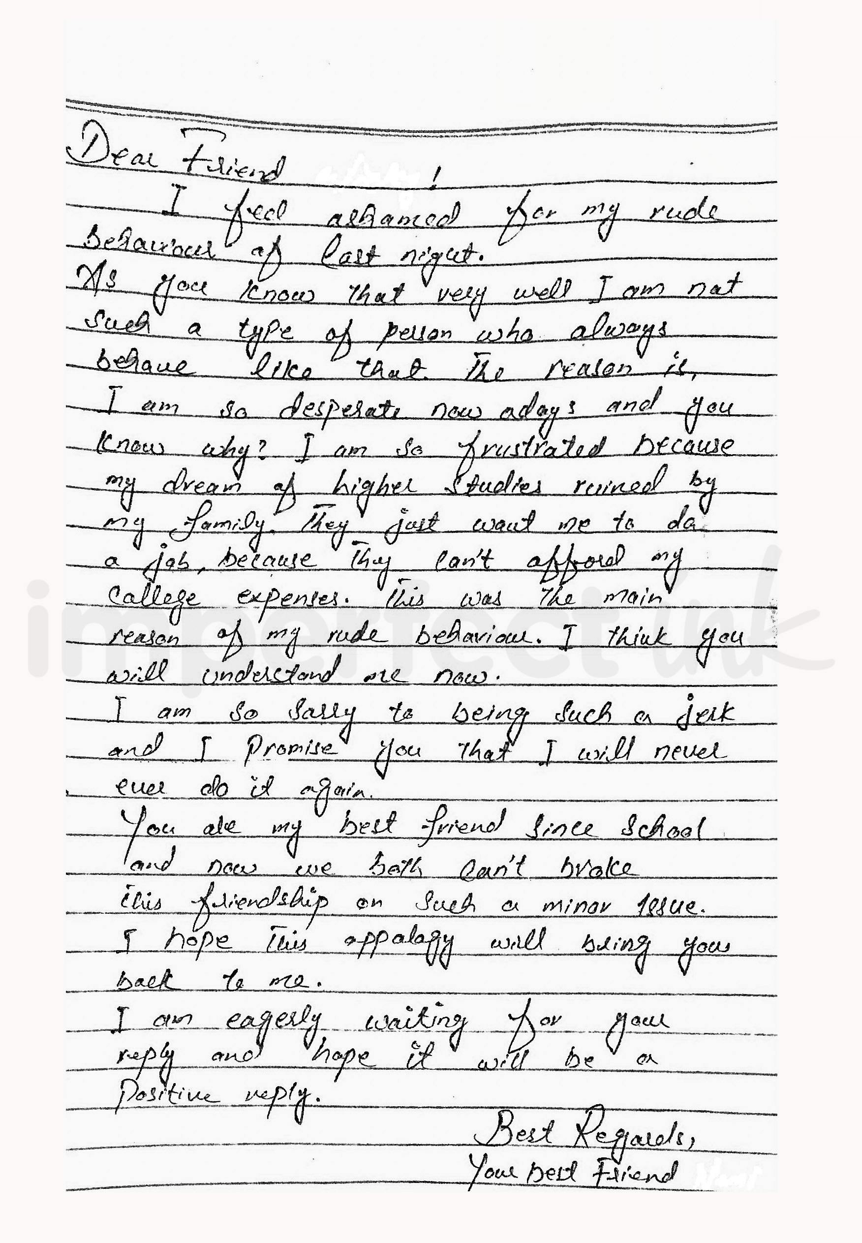 Handwritten letter thumbnail