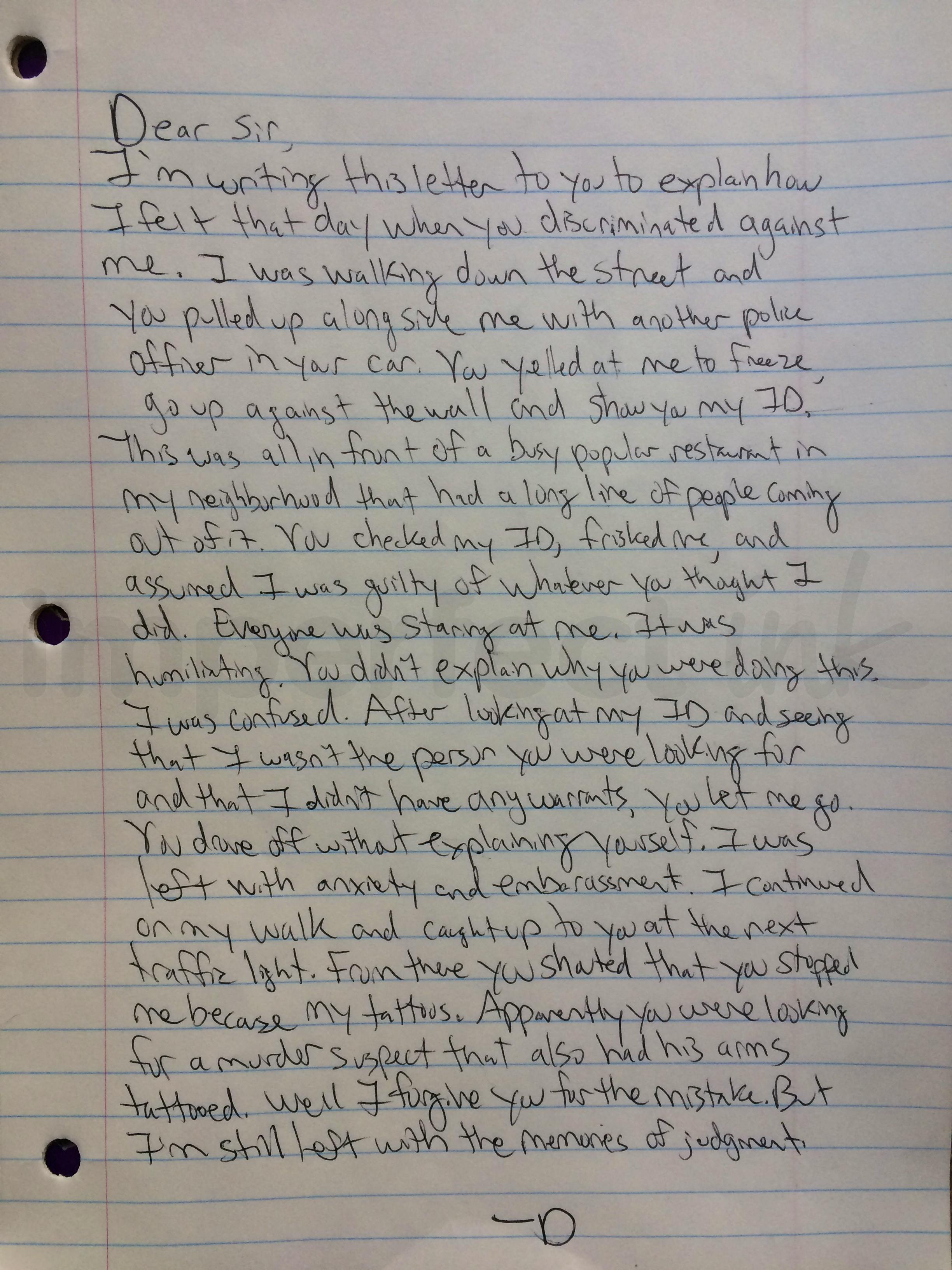 Handwritten letter thumbnail