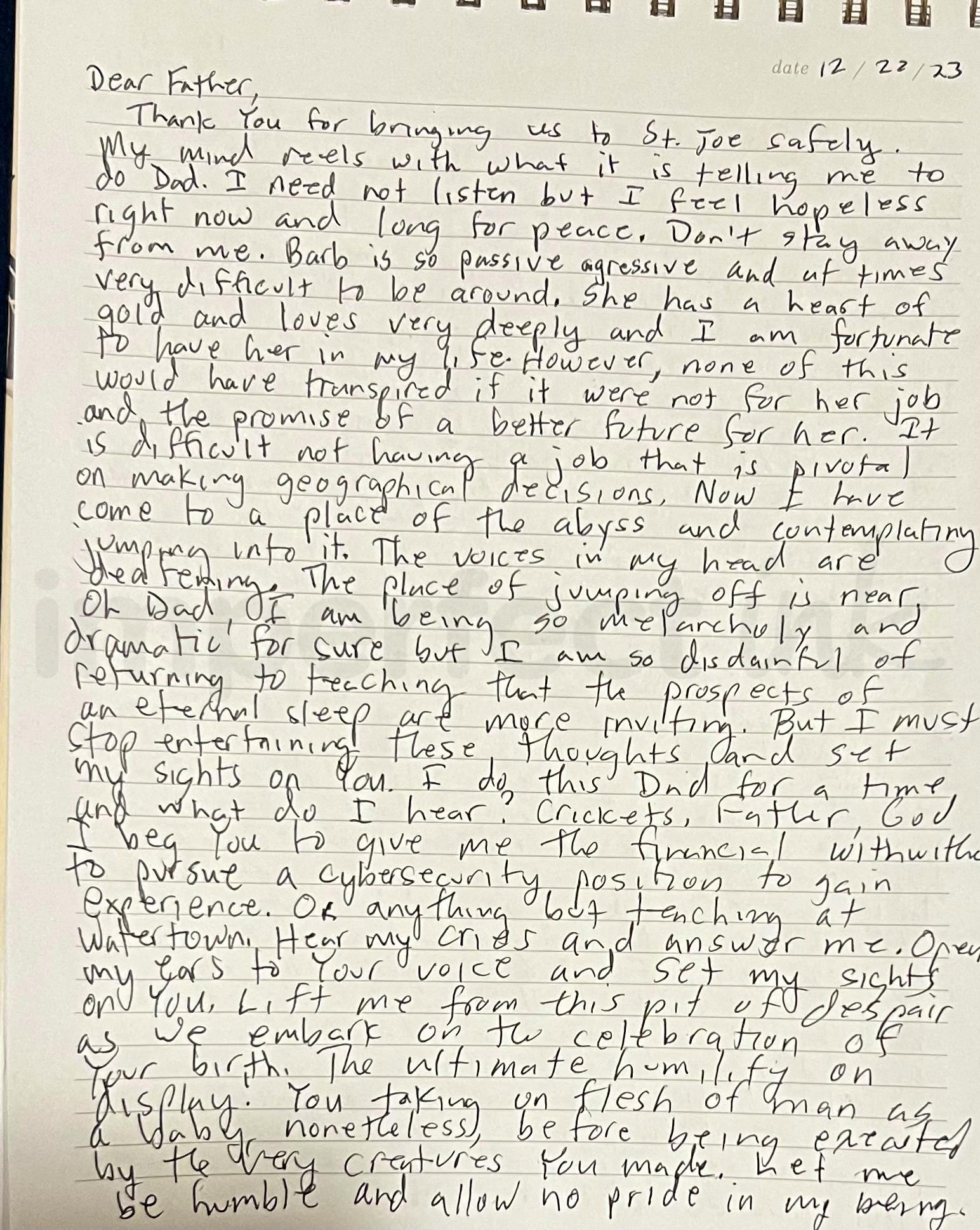 Handwritten letter thumbnail