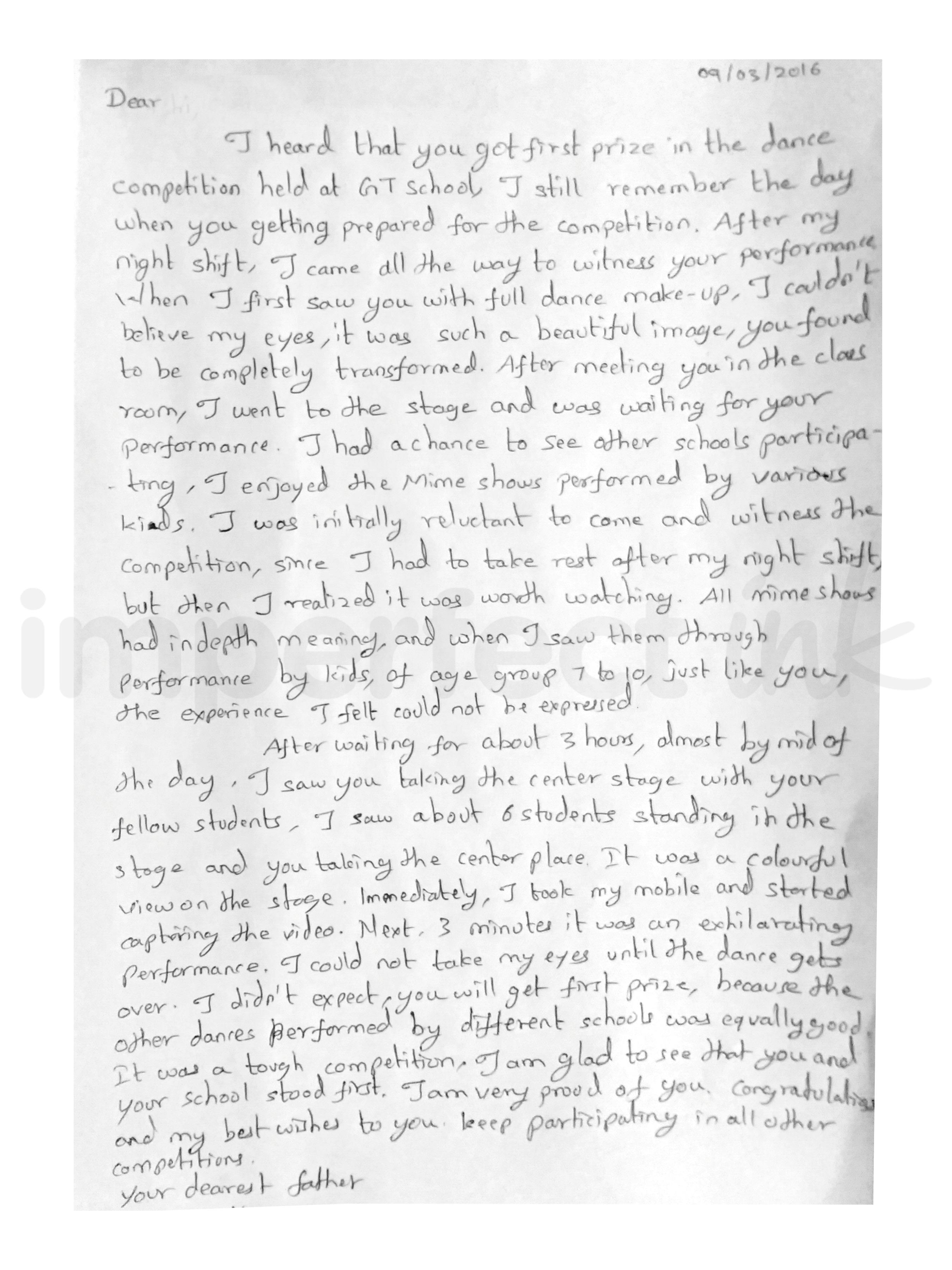 Handwritten letter thumbnail