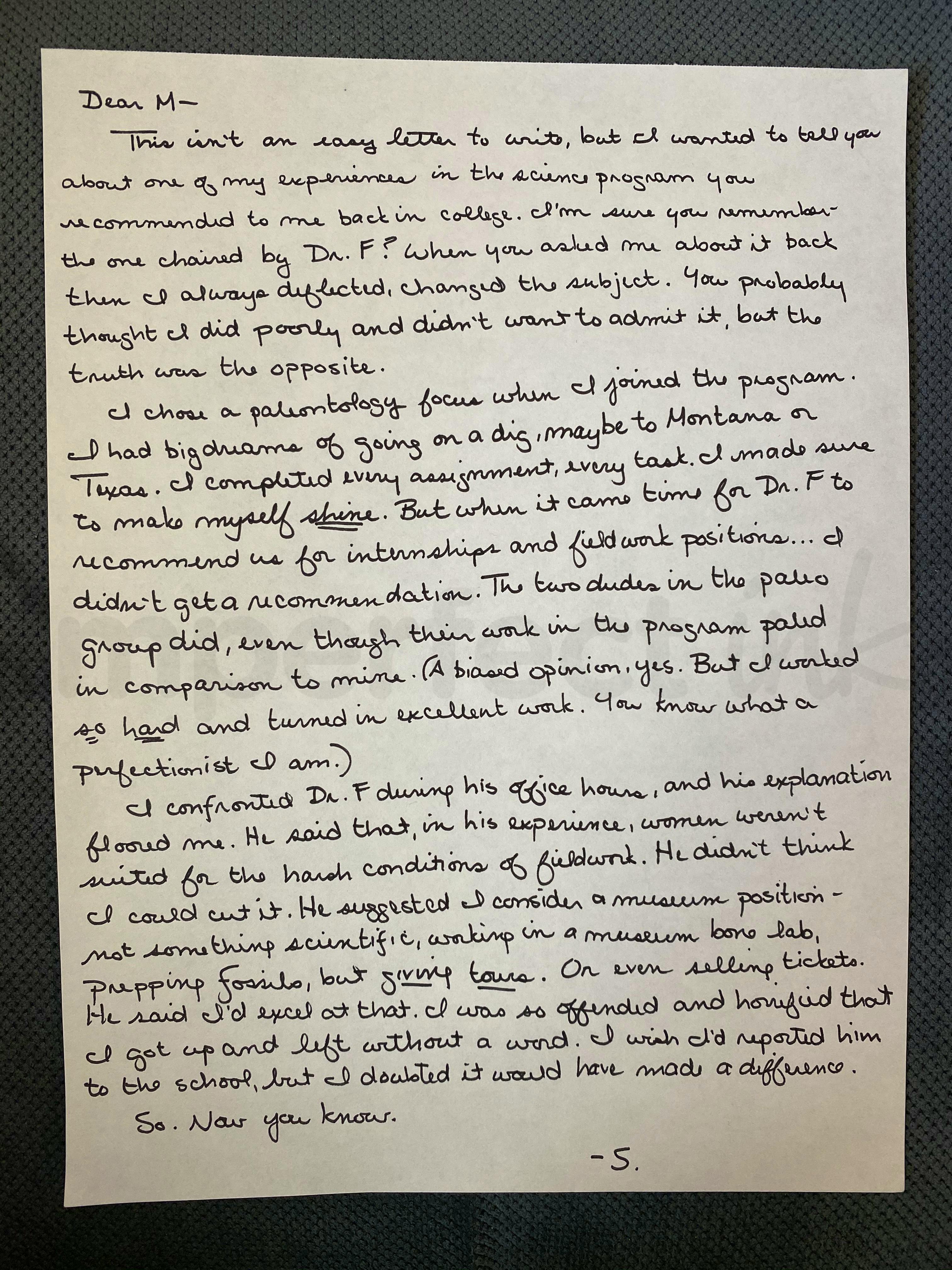 Handwritten letter thumbnail