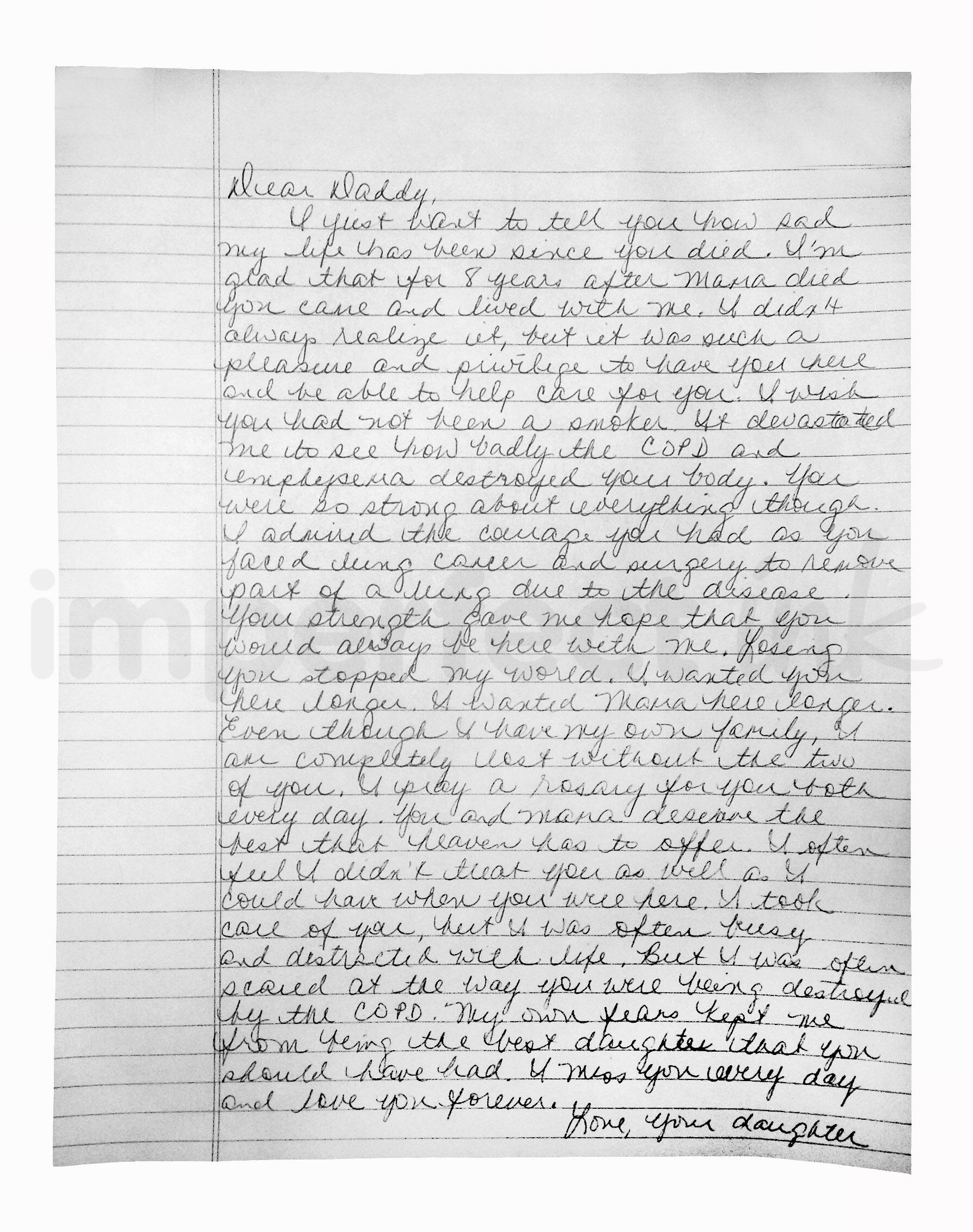 Handwritten letter thumbnail