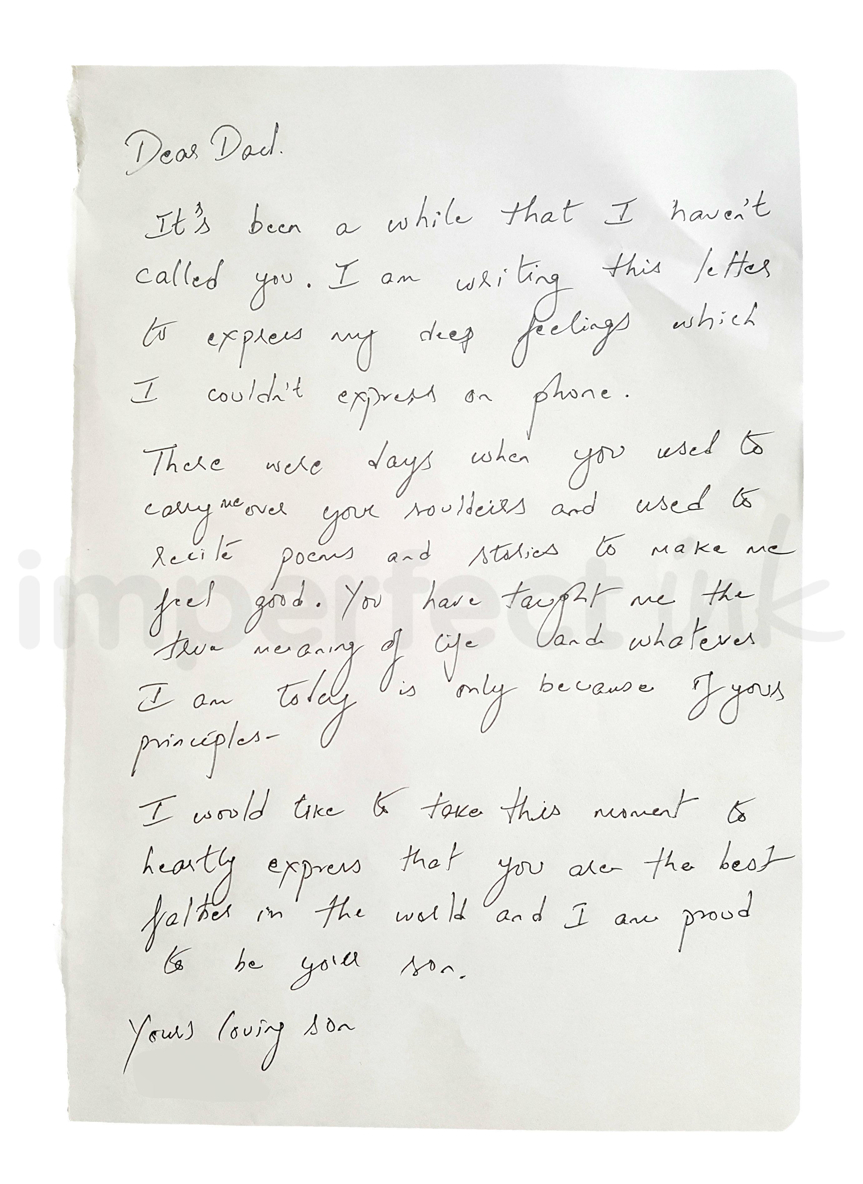 Handwritten letter thumbnail