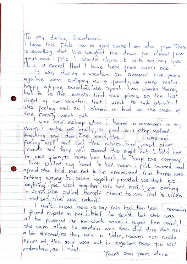 Handwritten letter thumbnail