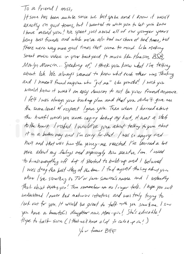 Handwritten letter thumbnail