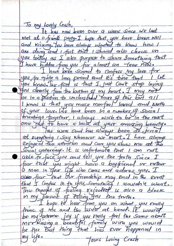 Handwritten letter thumbnail