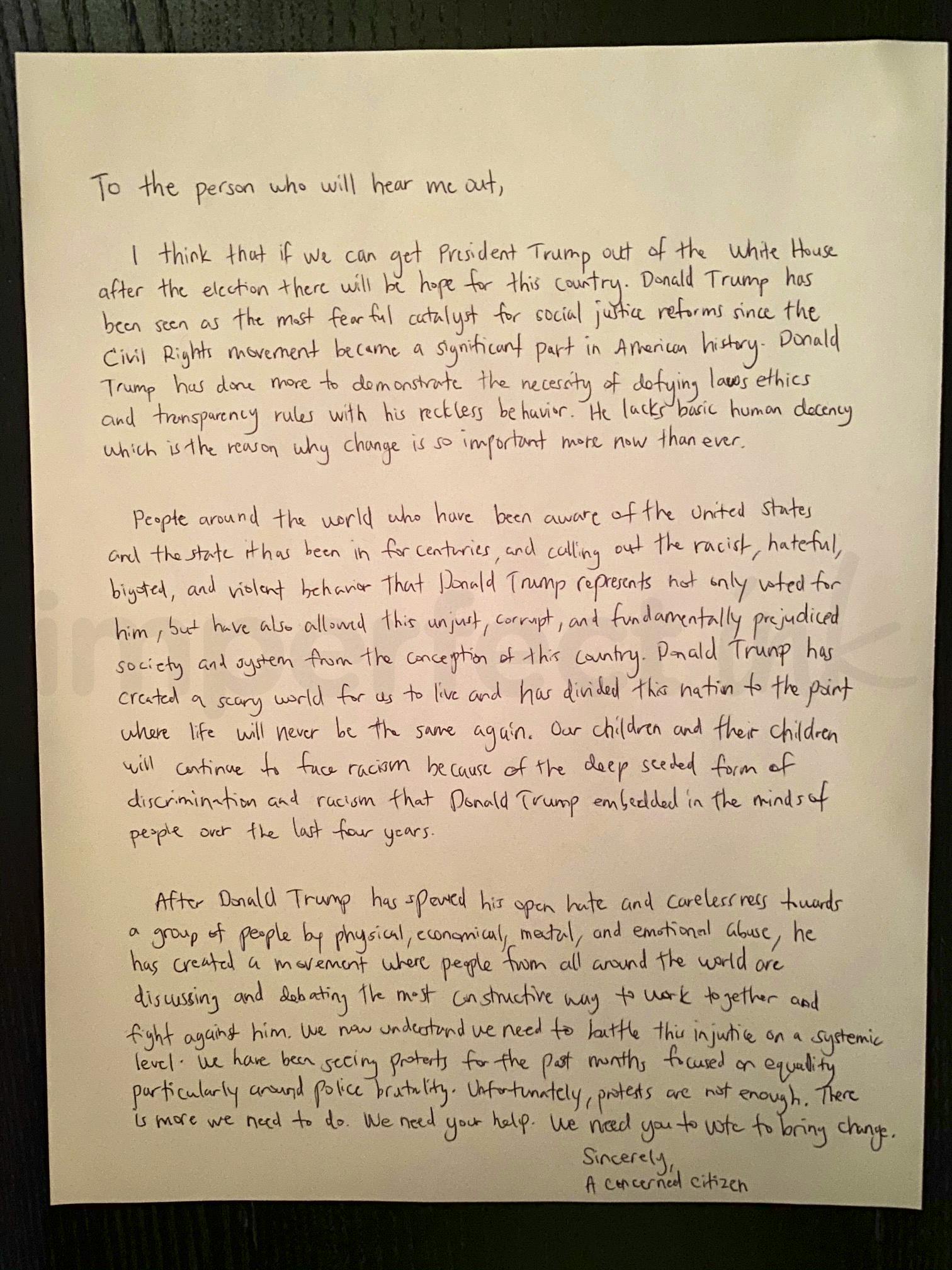 Handwritten letter thumbnail