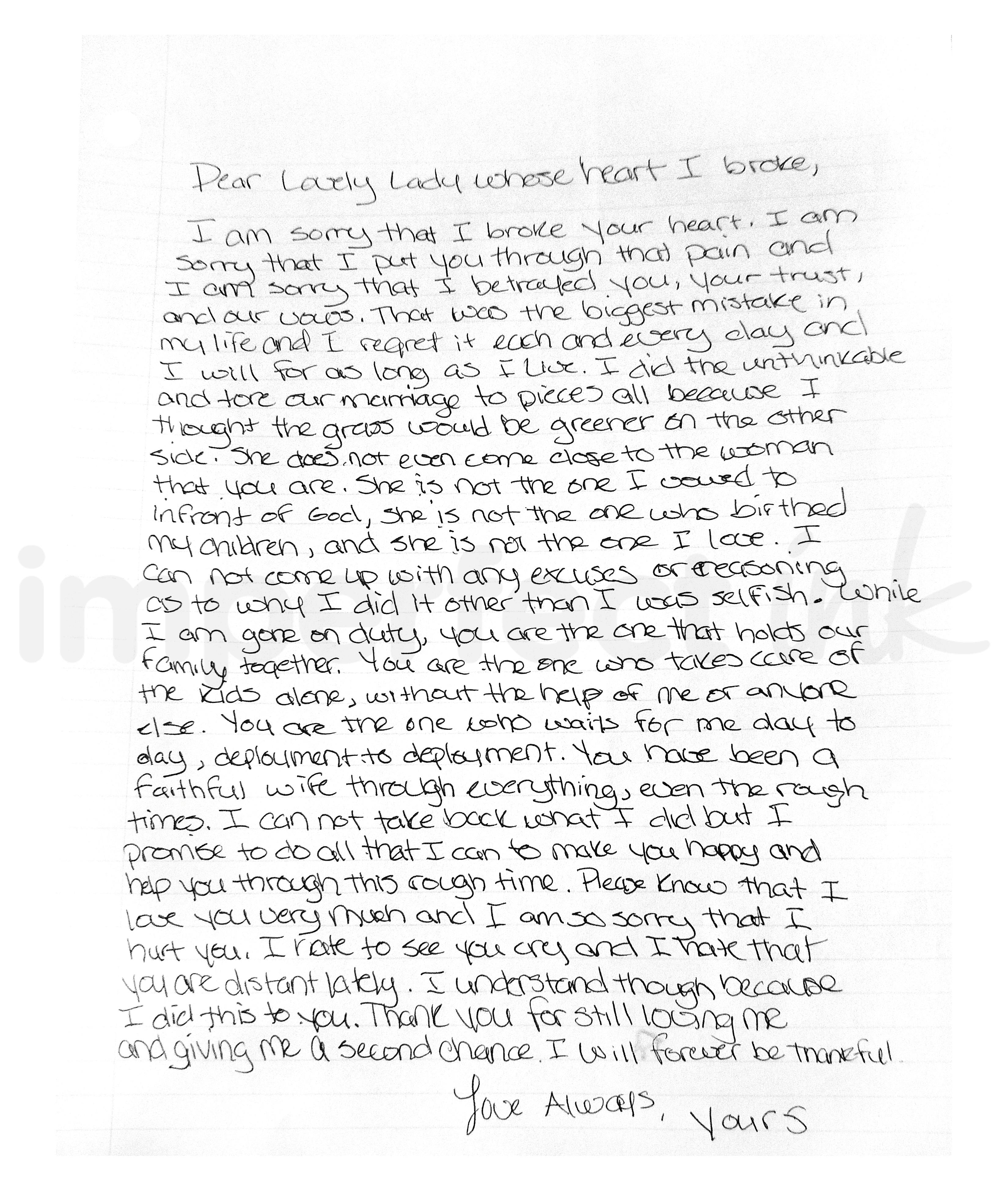 Handwritten letter thumbnail