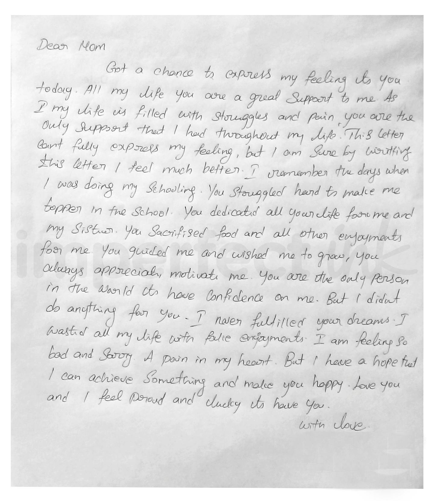 Handwritten letter thumbnail