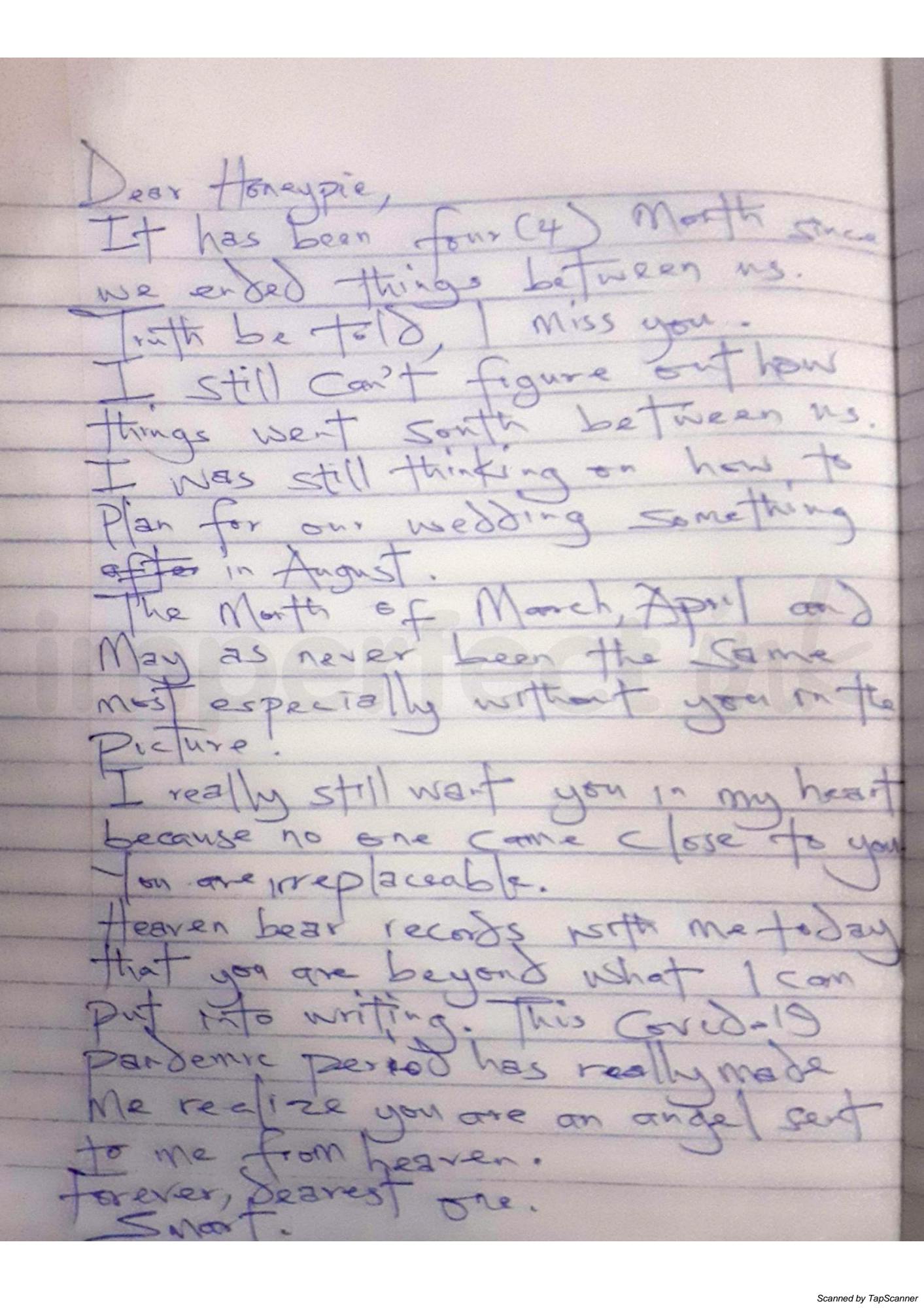 Handwritten letter thumbnail