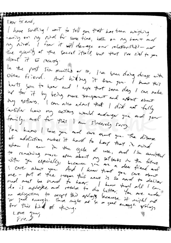 Handwritten letter thumbnail