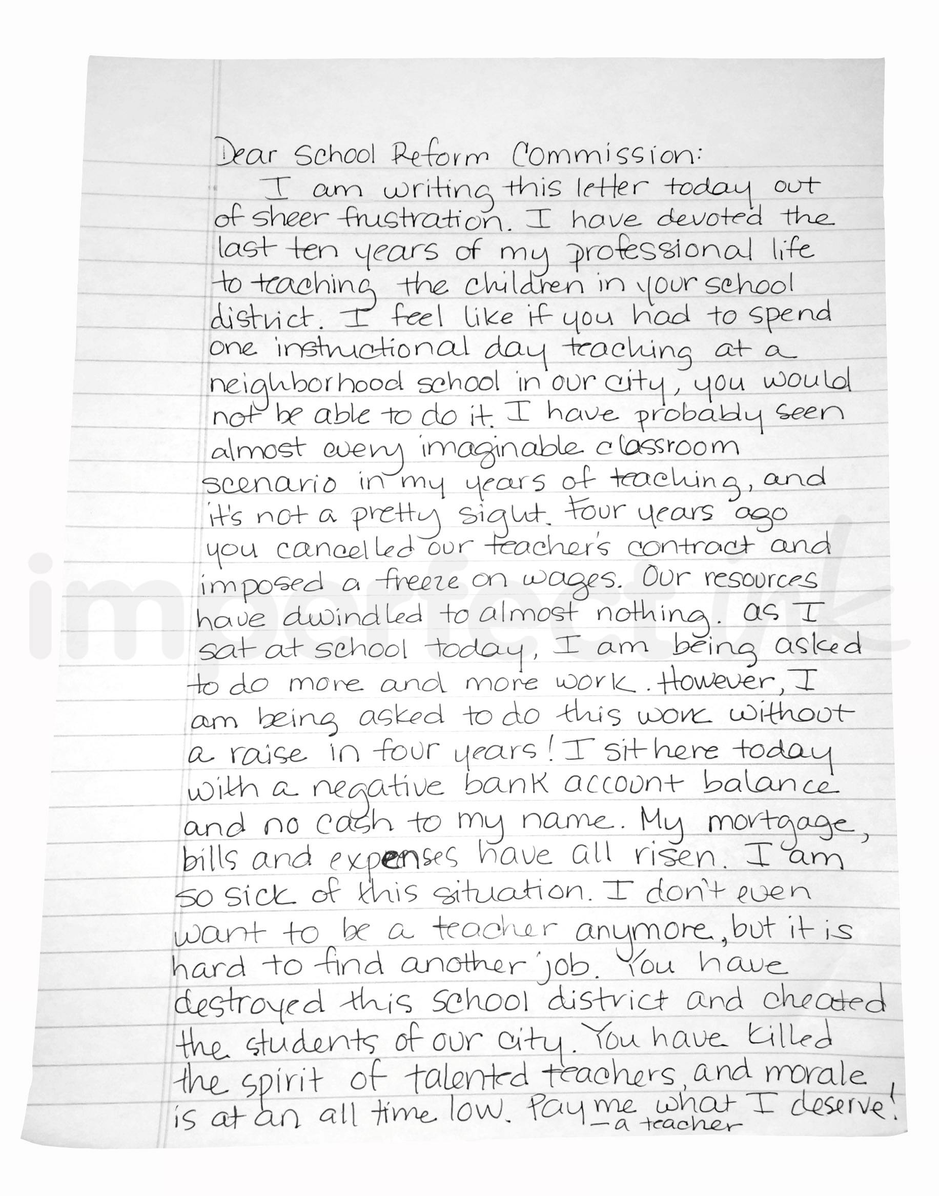 Handwritten letter thumbnail