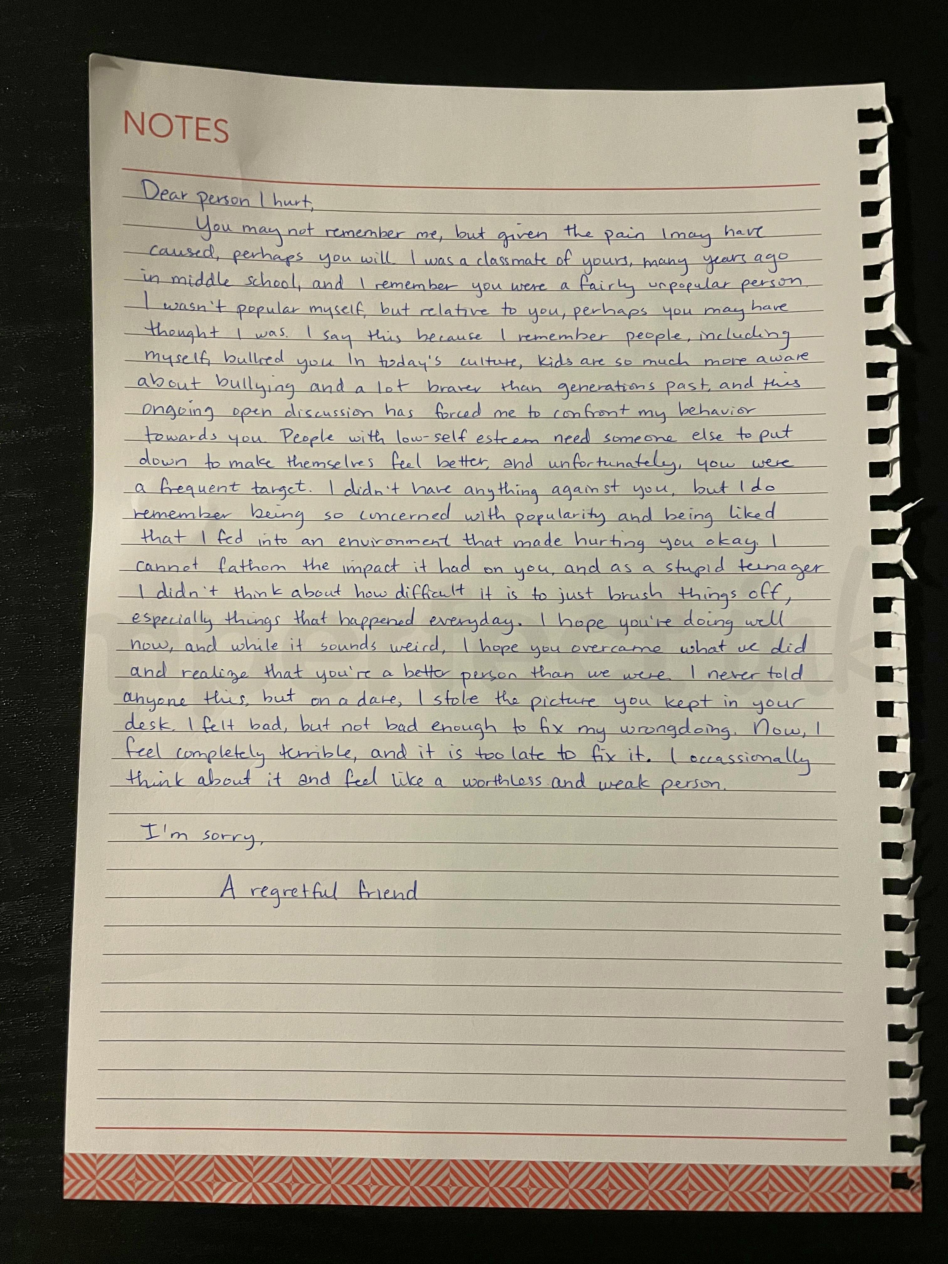 Handwritten letter thumbnail