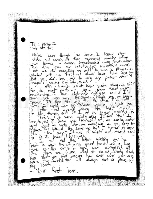 Handwritten letter thumbnail