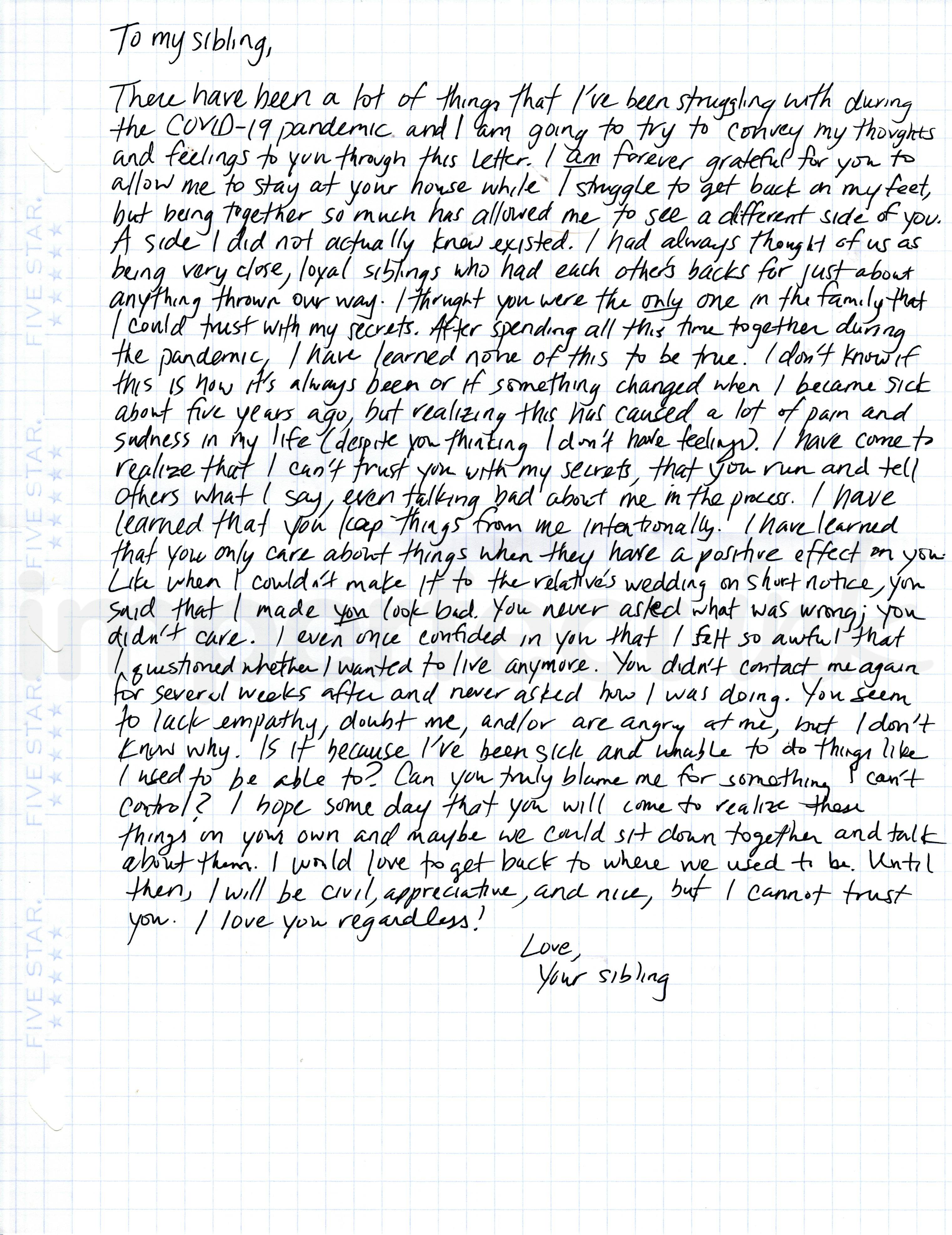 Handwritten letter thumbnail