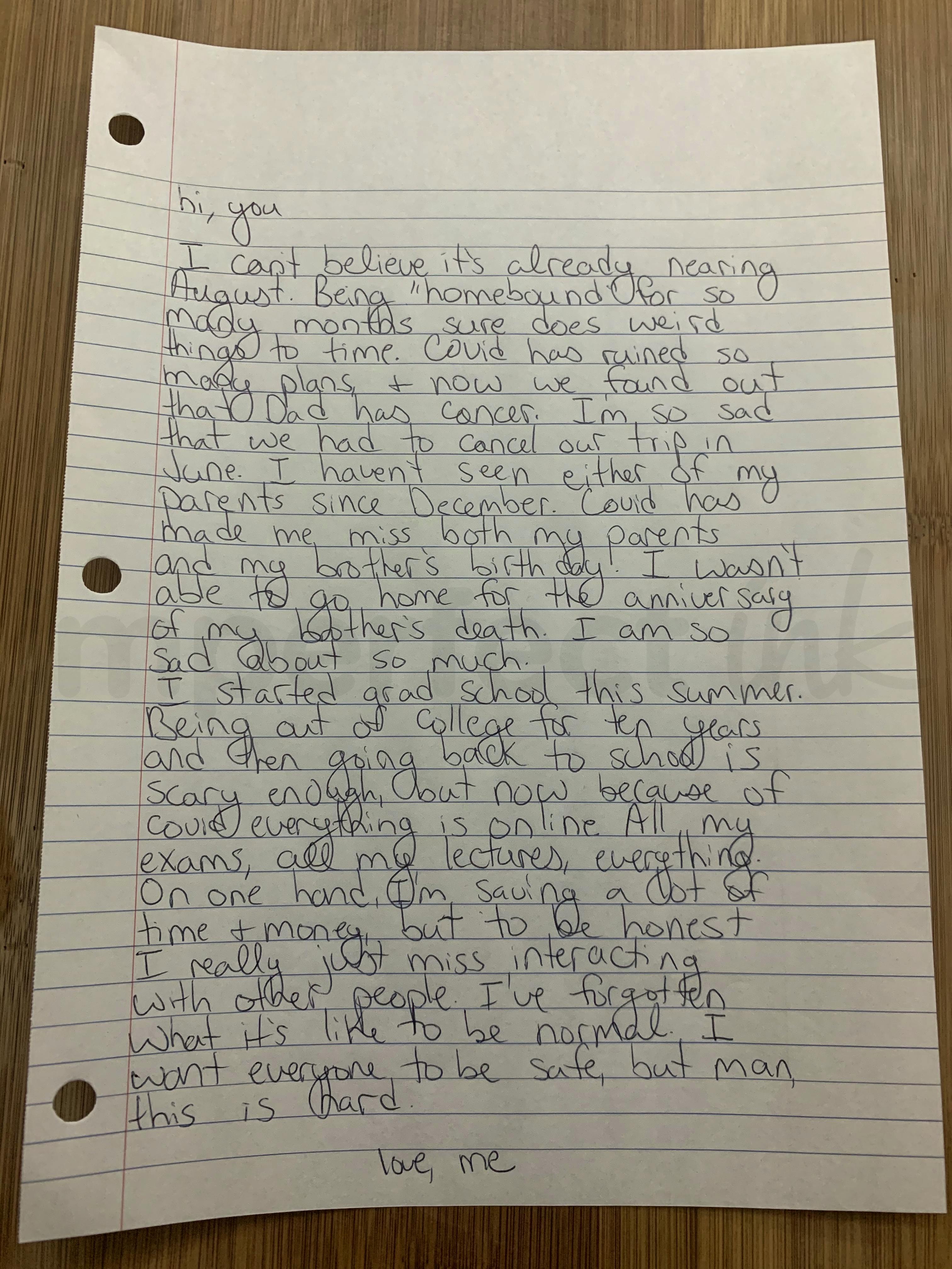 Handwritten letter thumbnail