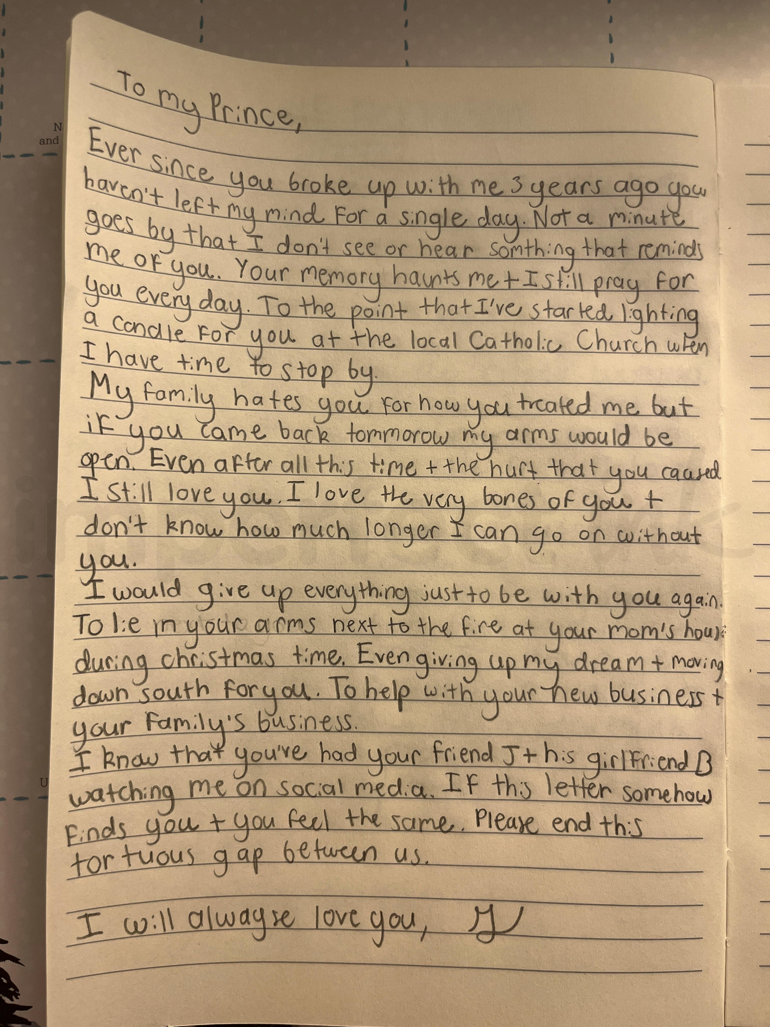 Handwritten letter thumbnail