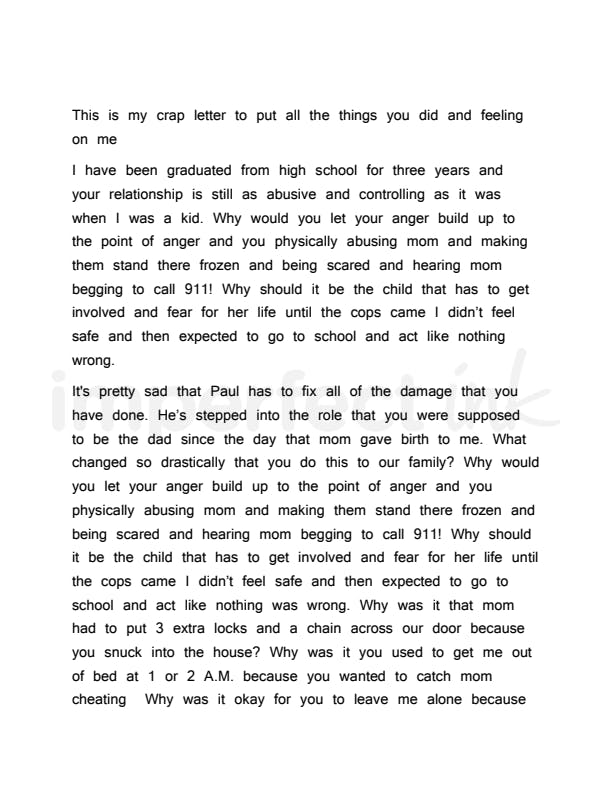 Handwritten letter thumbnail