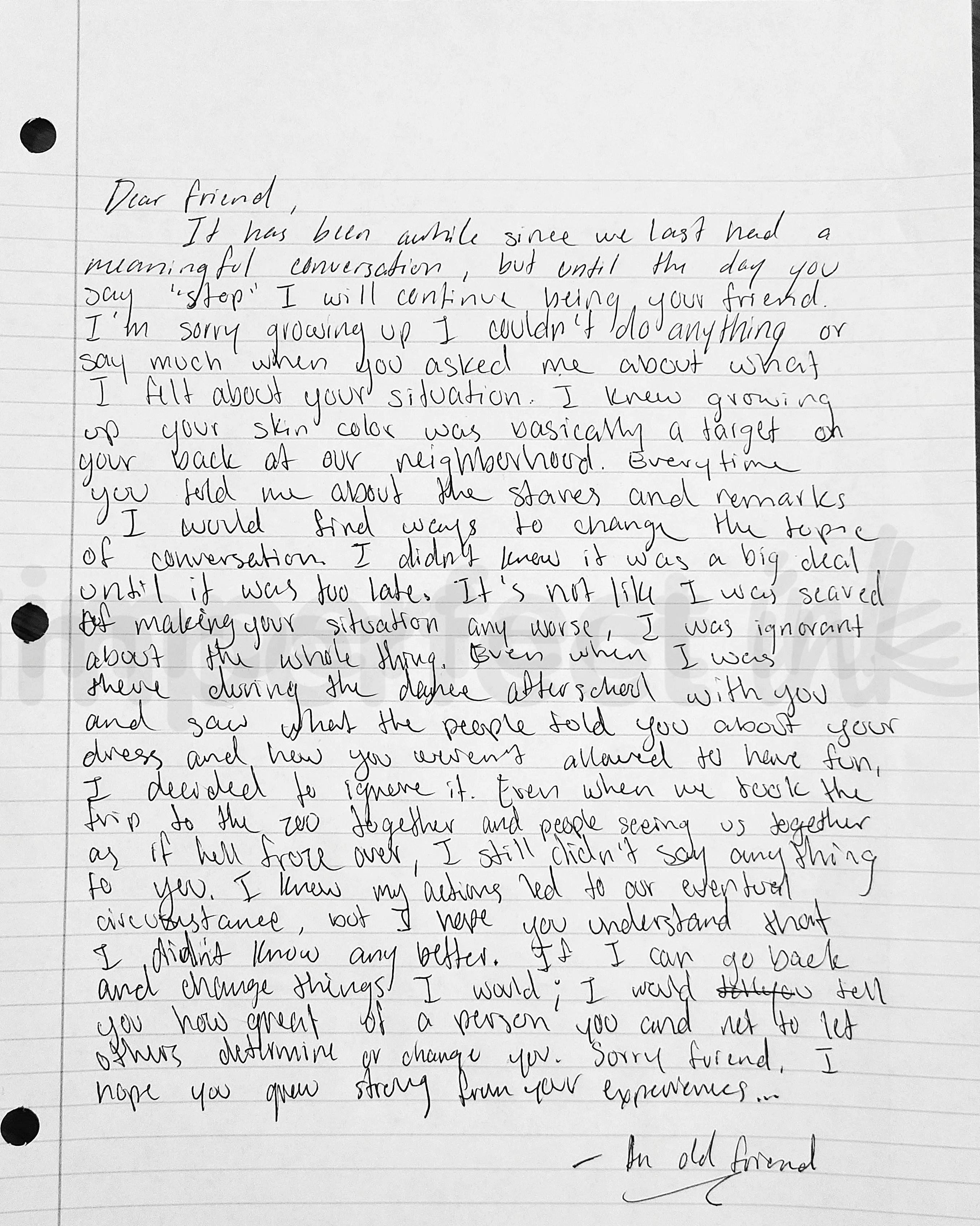 Handwritten letter thumbnail