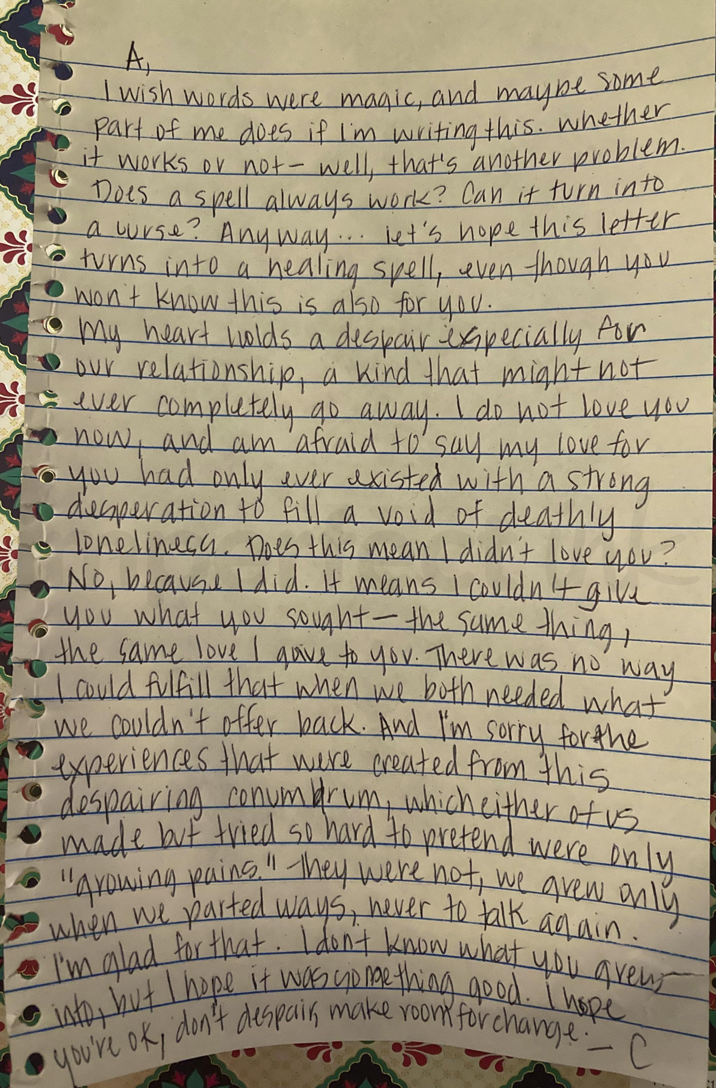 Handwritten letter thumbnail