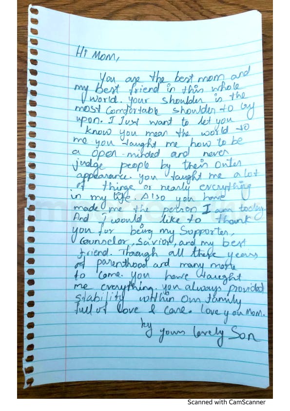 Handwritten letter thumbnail