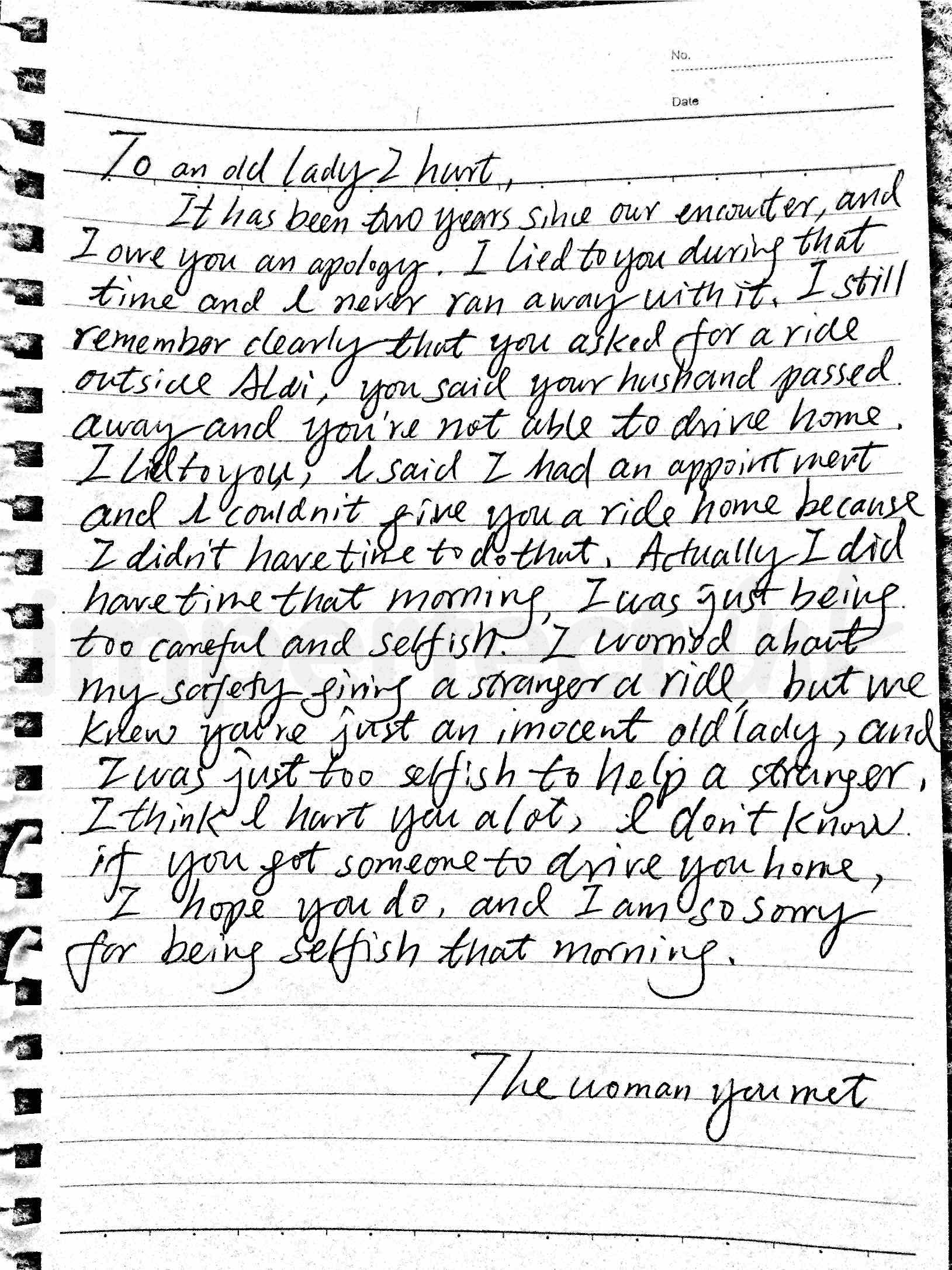 Handwritten letter thumbnail