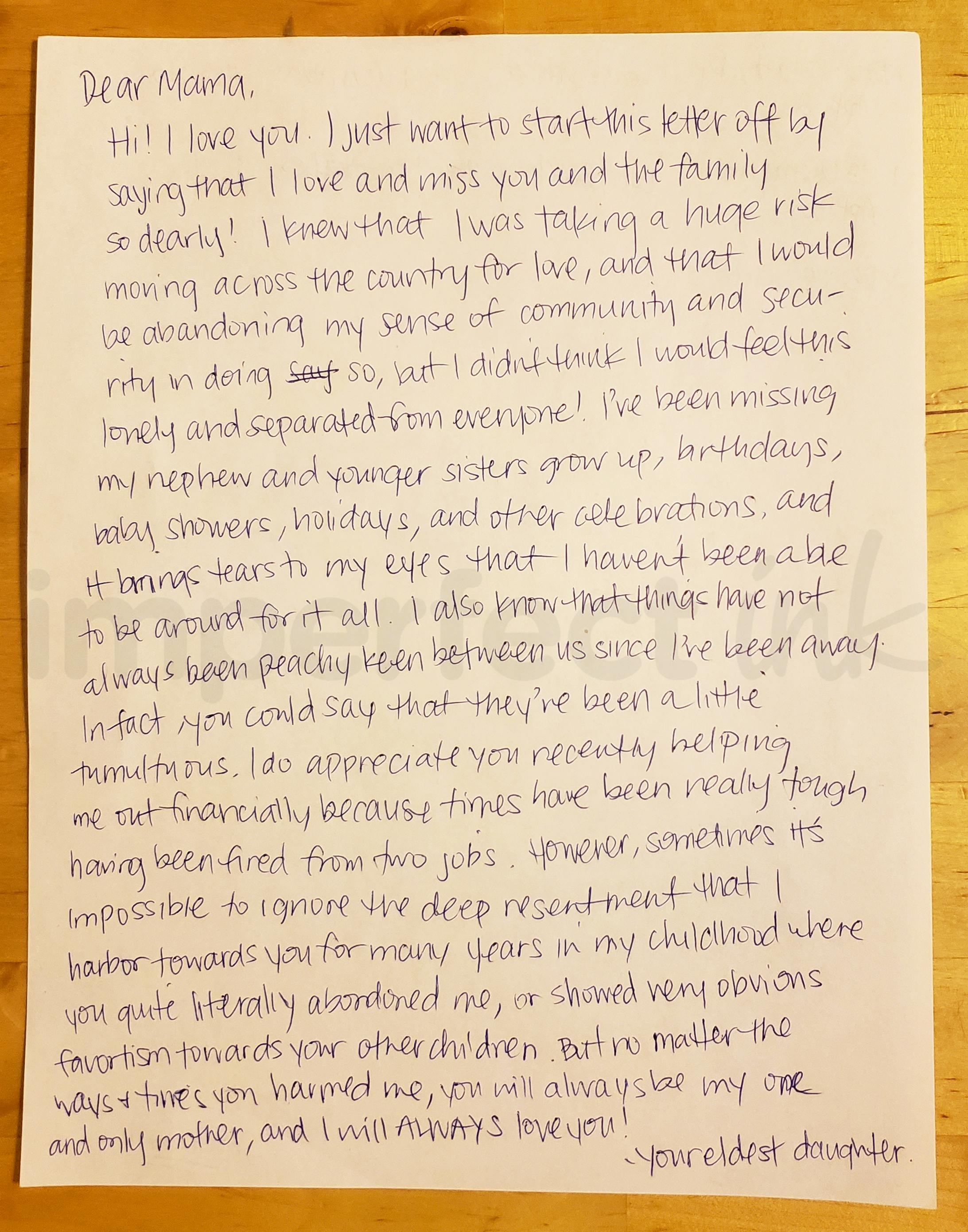 Handwritten letter thumbnail