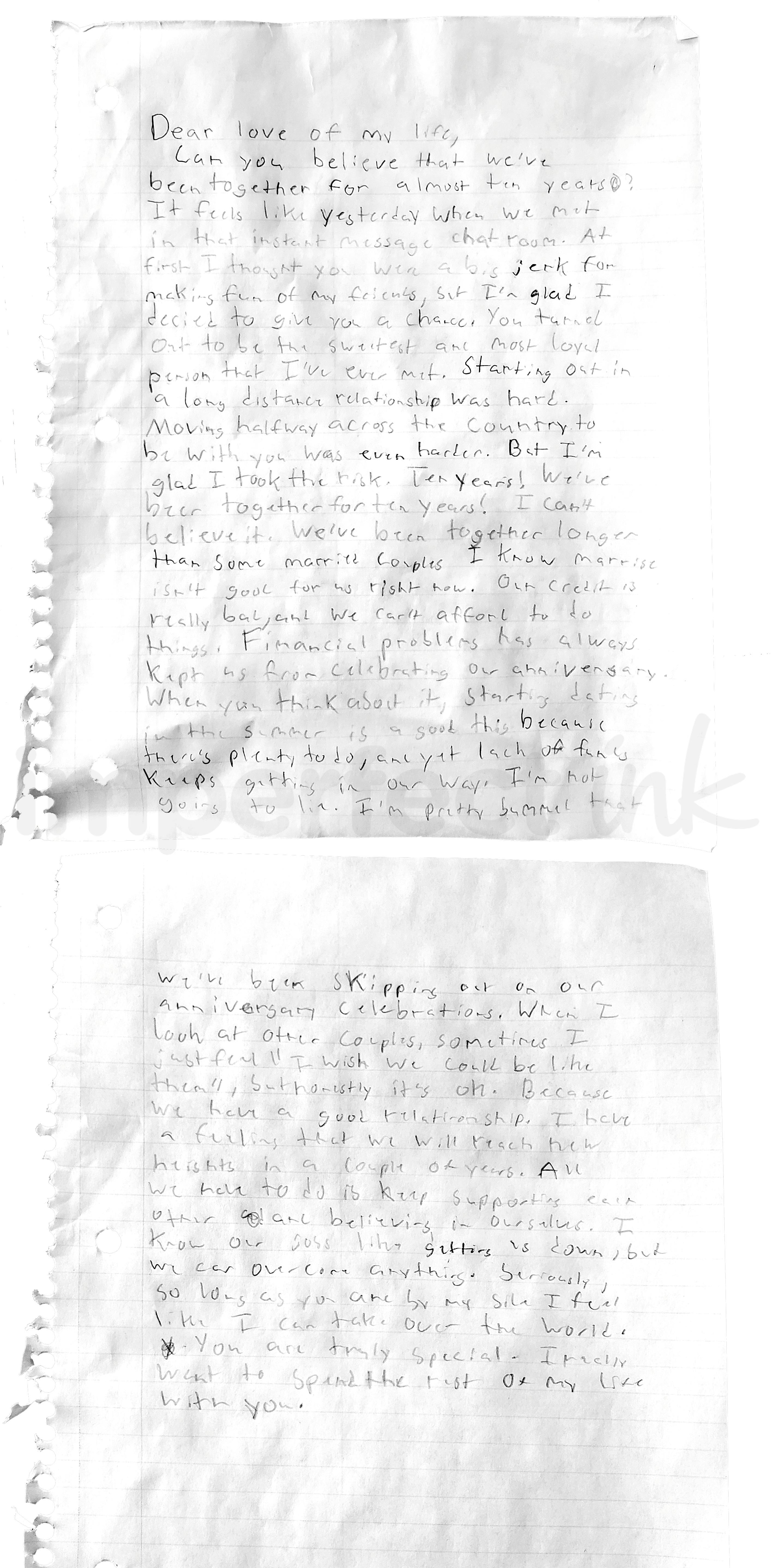 Handwritten letter thumbnail