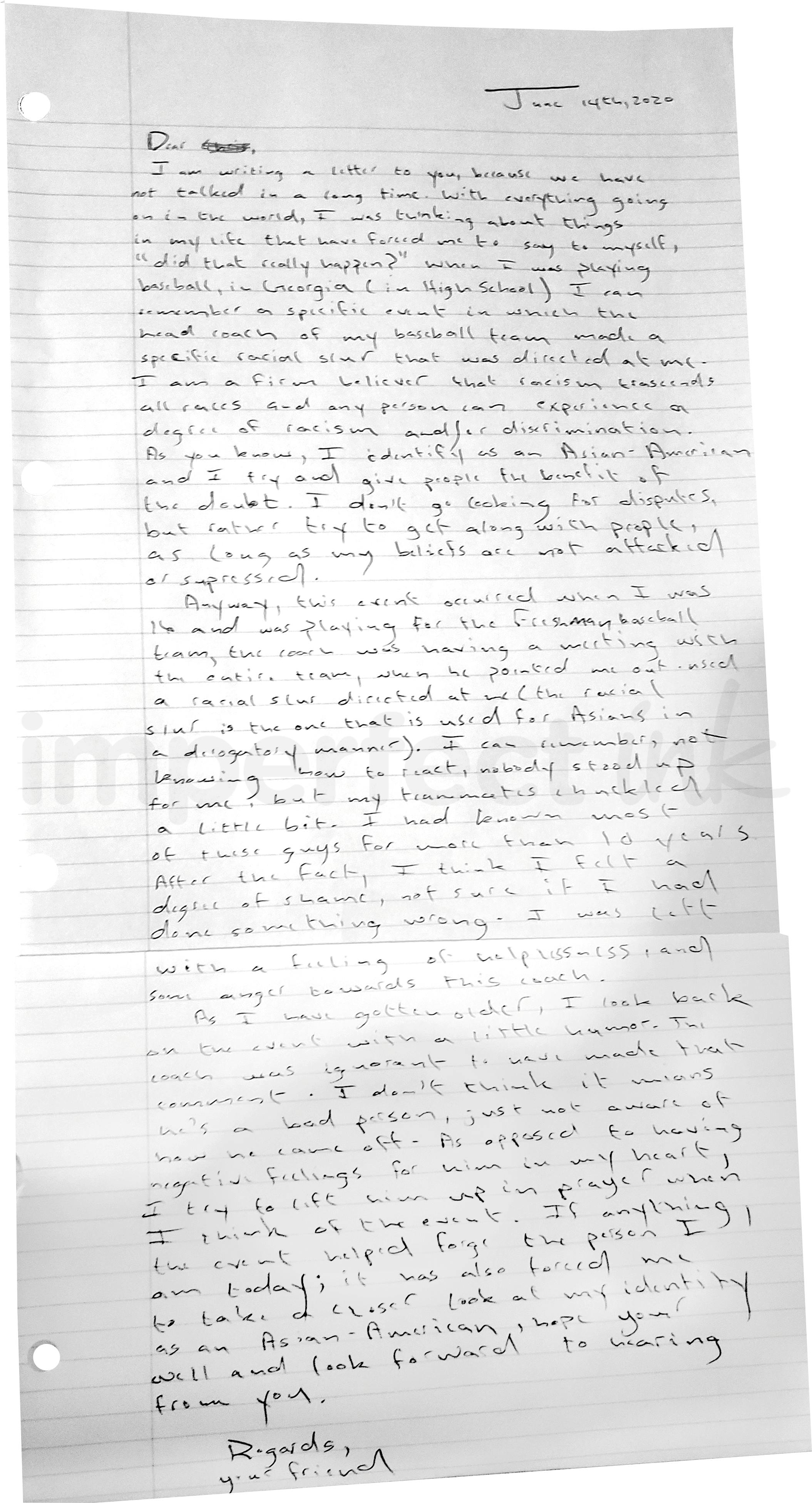 Handwritten letter thumbnail