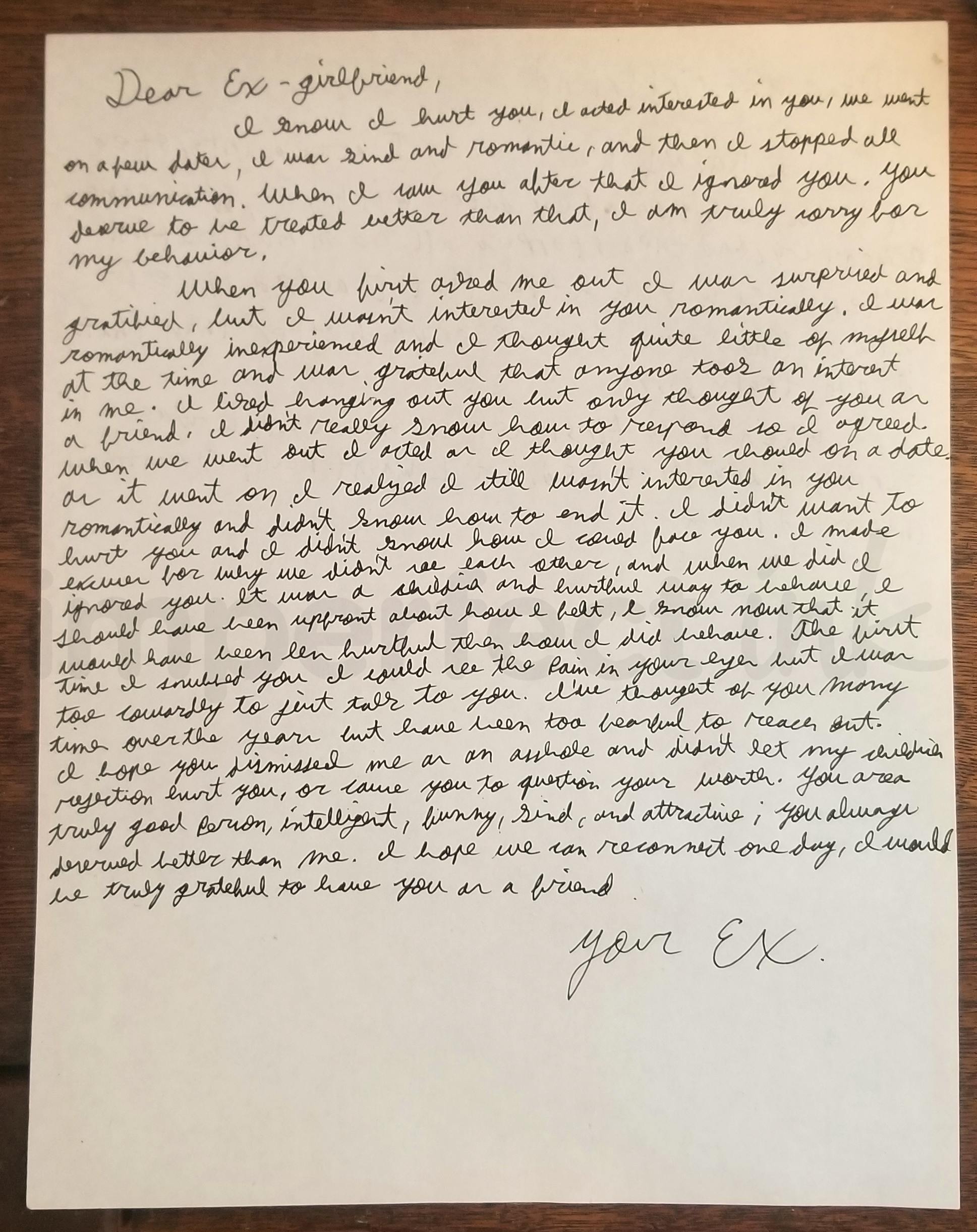 Handwritten letter thumbnail