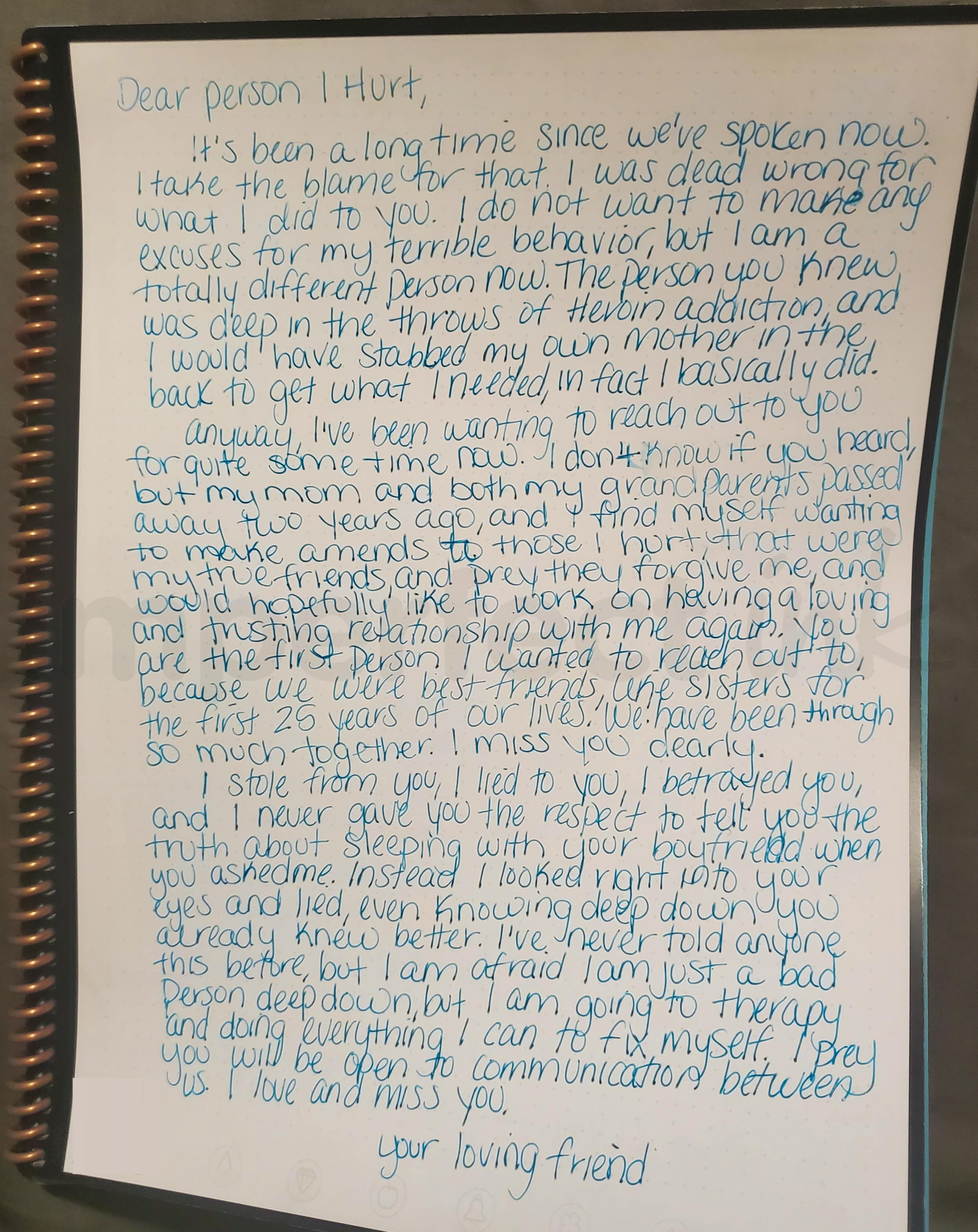 Handwritten letter thumbnail