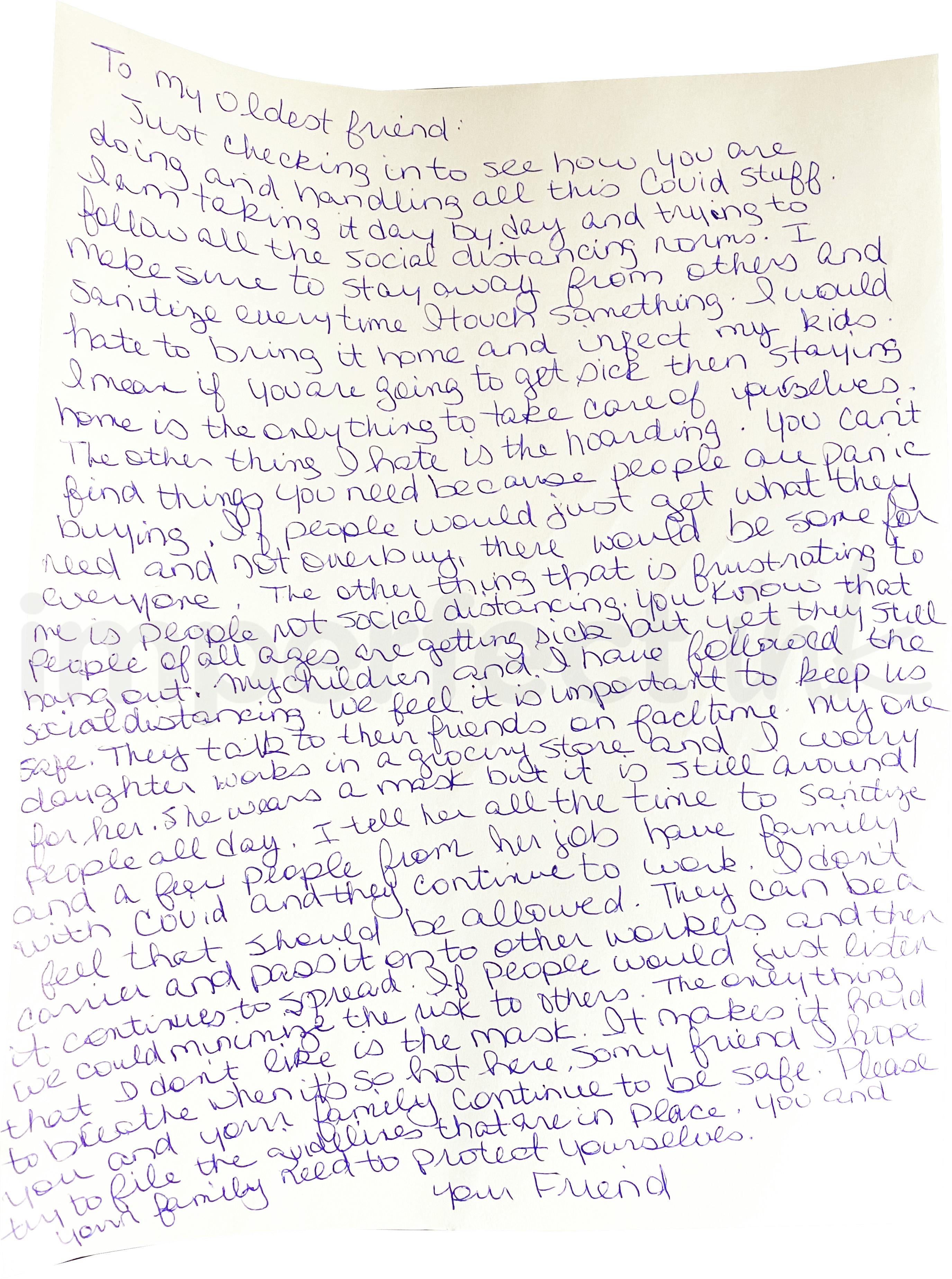 Handwritten letter thumbnail