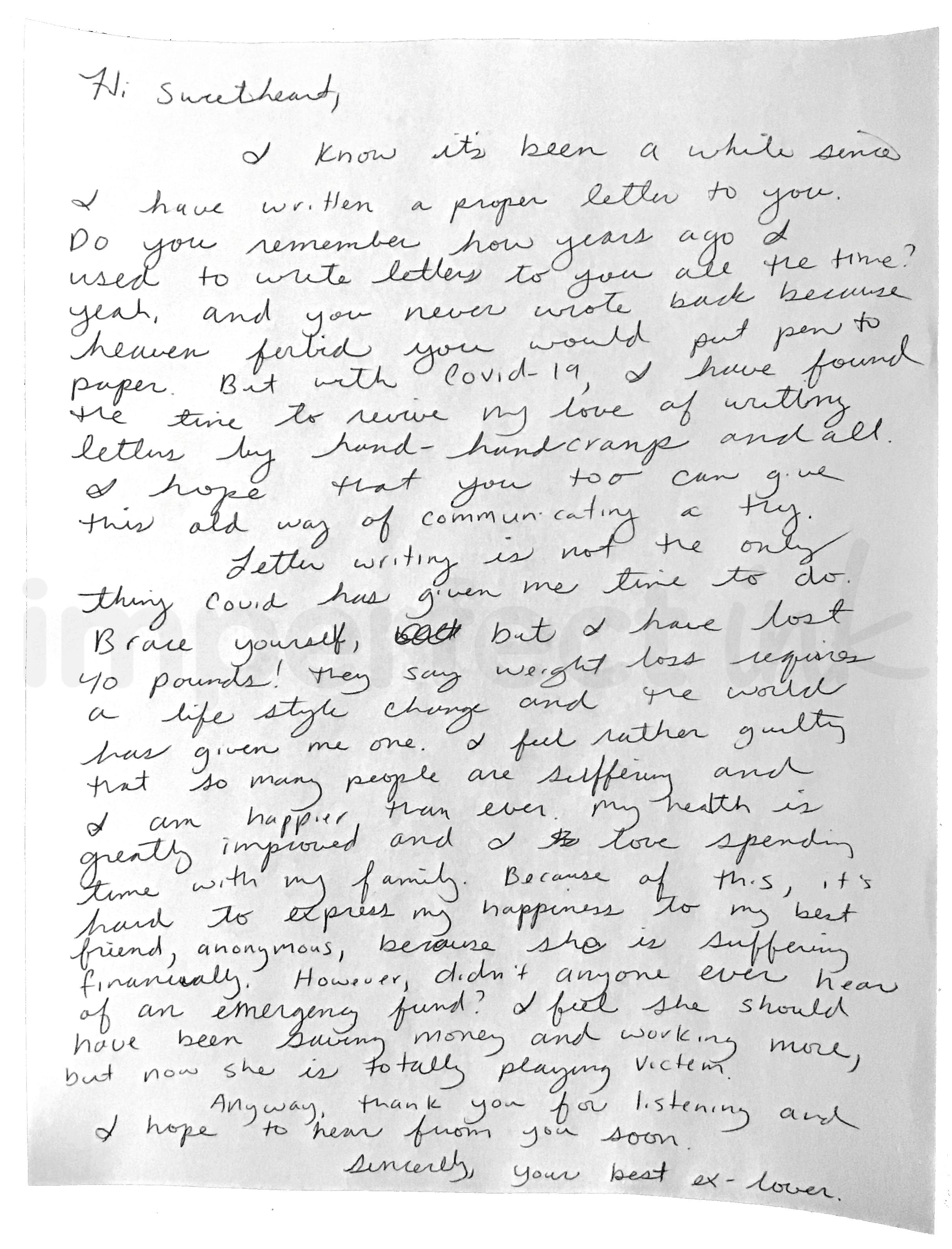 Handwritten letter thumbnail