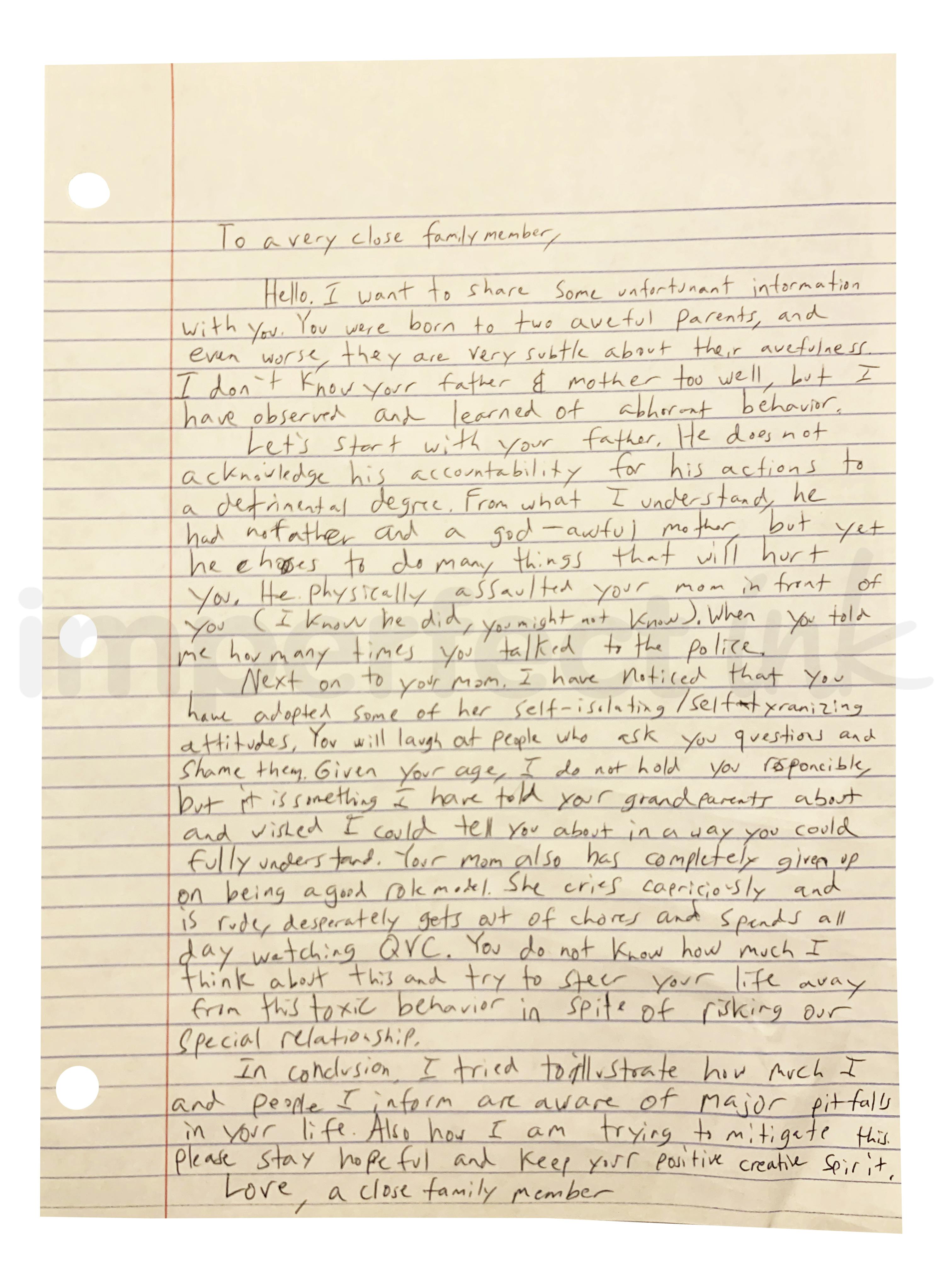 Handwritten letter thumbnail