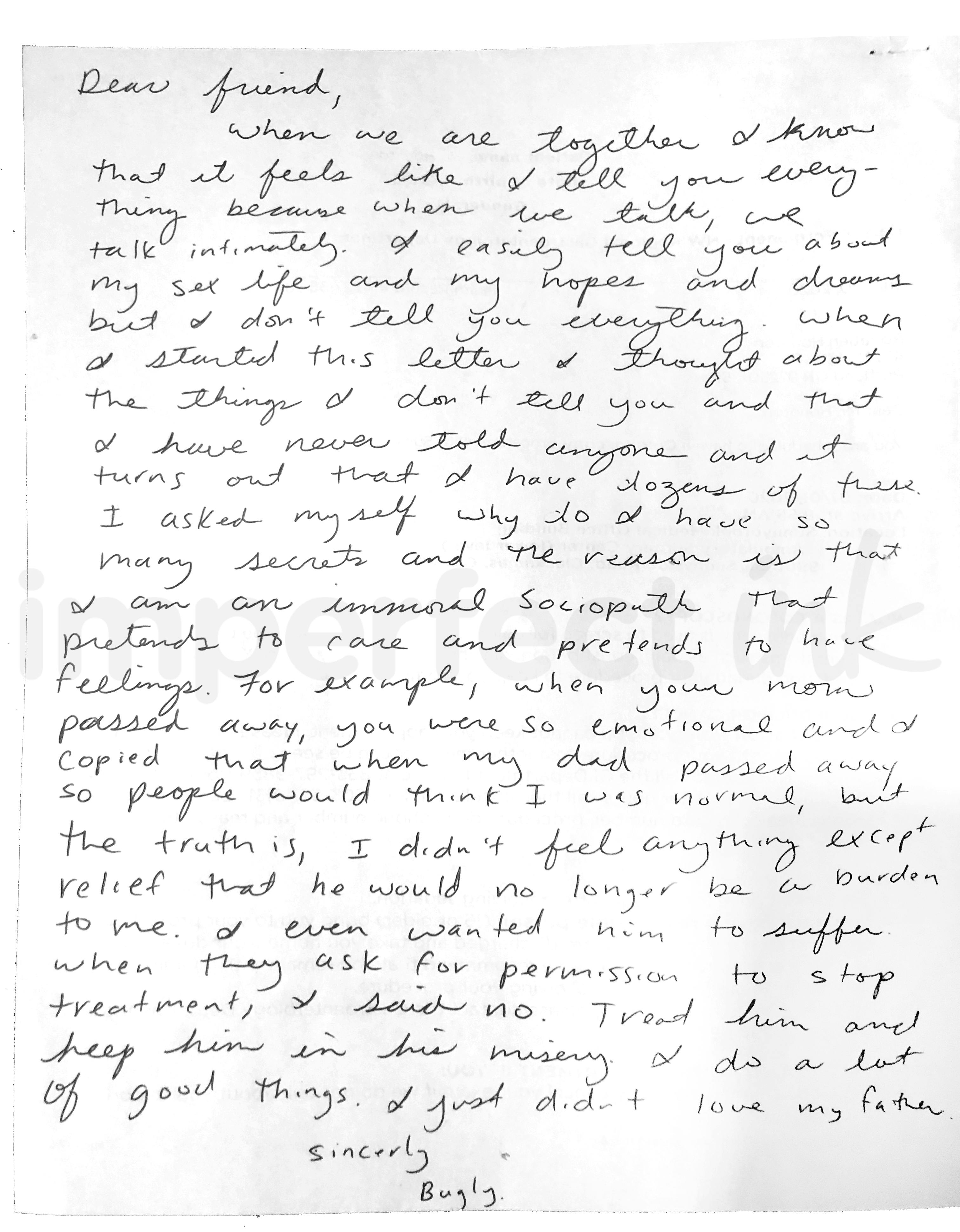 Handwritten letter thumbnail