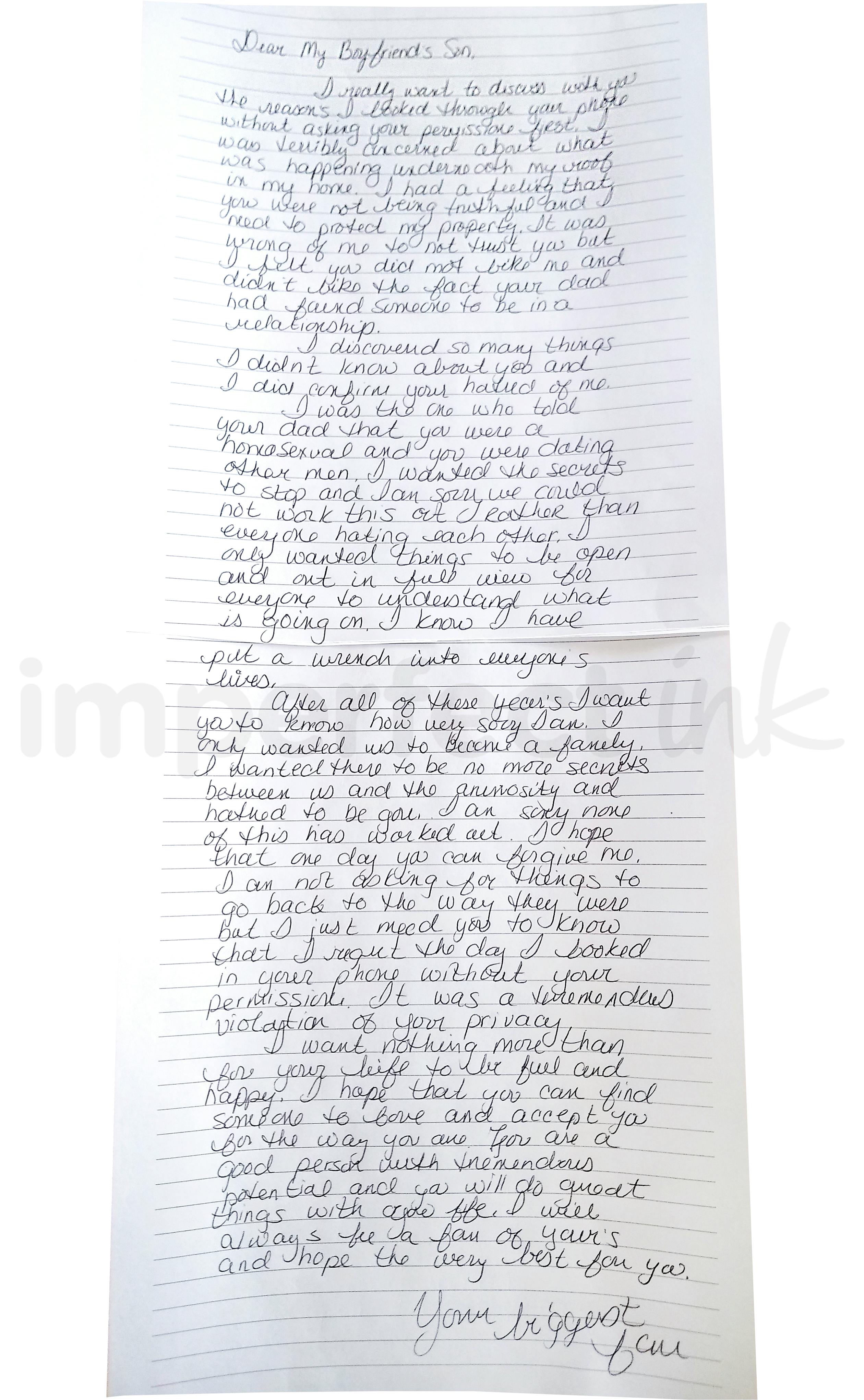 Handwritten letter thumbnail